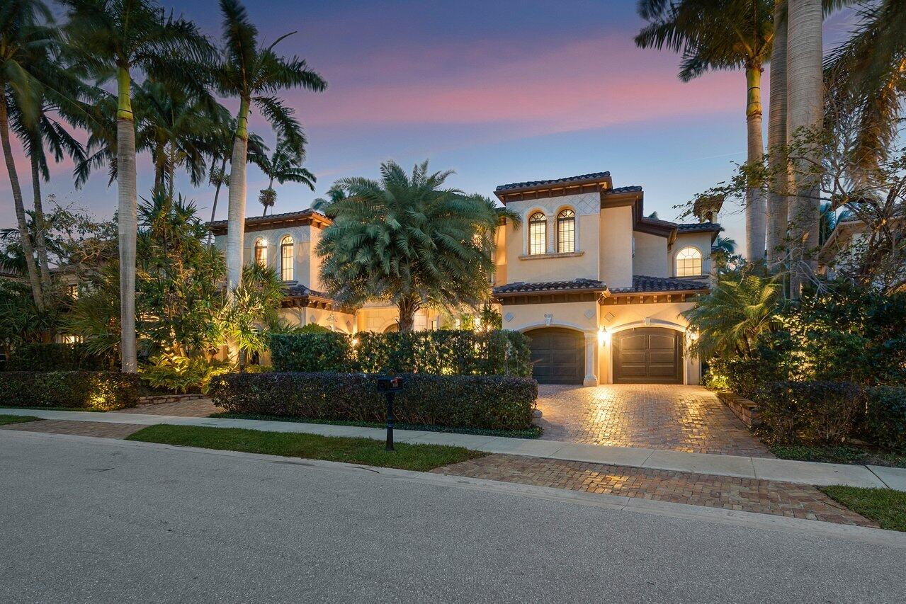 111 Feet of waterfront with private dock & intracoastal access make this exquisite estate a magnificent yachtsman's choice. Custom built for the builder himself, this nearly 8,000 SF home exhibits quality and thoughtful, transitional design. Jerusalem flooring and a bright, dramatic open floor plan. Newly updated, dramatic primary suite and bath opening onto your private patio overlooking the canal. 
Spacious, gourmet kitchen, climate controlled wine room, a bar for entertaining, and a newly redecorated family room. Impact glass, an infinity pool, generator, electric car charging in the 3 car garage.  This stunning home invites outdoor entertaining with its large exterior living room, summer kitchen, & magnificent water views. The absolute BEST of Palm Beach.