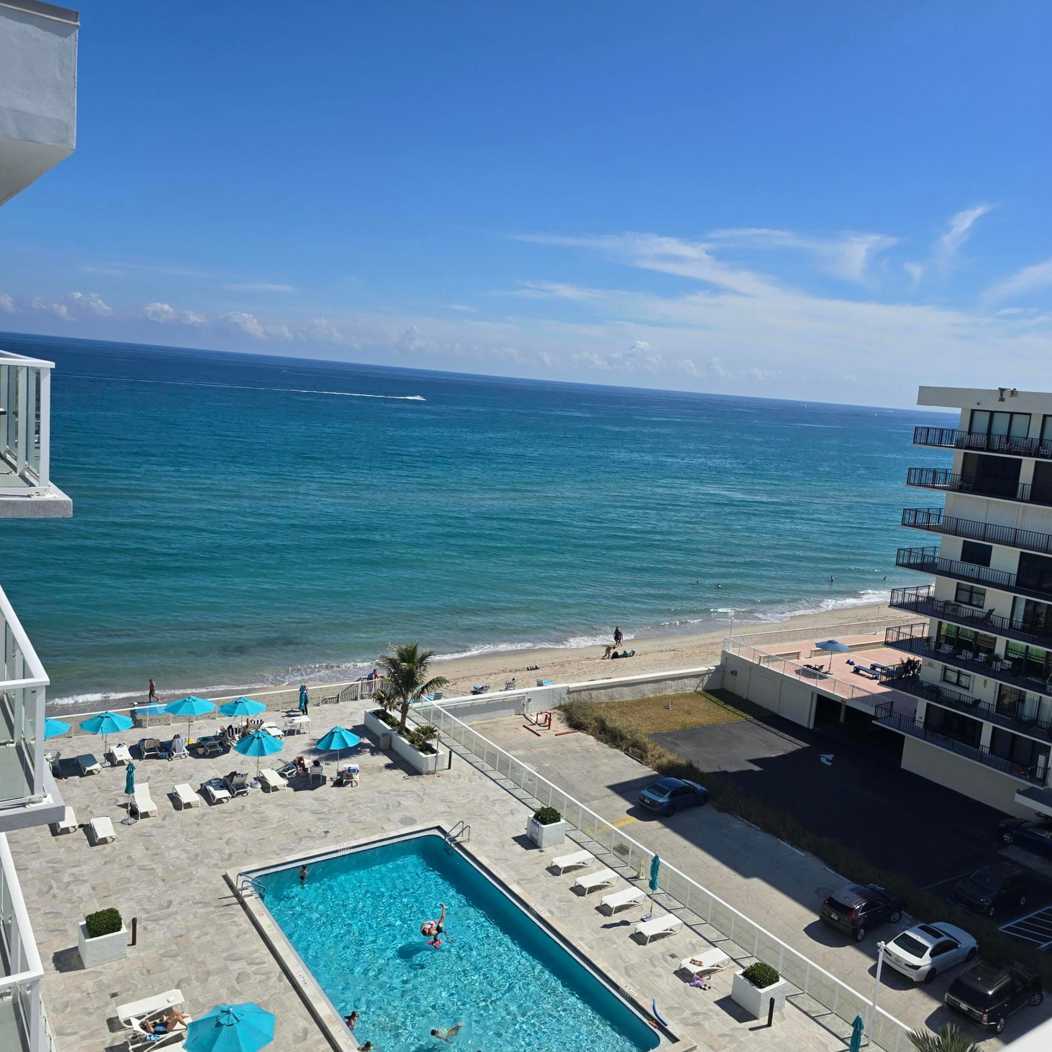 Penthouse views and Palm Beach luxury! Impact Sliders. All Milestone Inspections Complete. Welcome to Unit 812 at The Patrician -- a rarely available top-floor 1-bedroom, 1.5-bath condo offering sweeping ocean and pool views. This light-filled residence features soaring ceilings, brand-new renovations throughout, and impact-rated sliding glass doors that open to your private balcony overlooking the Atlantic. Inside, enjoy an open-concept layout, a stylish kitchen, and a spacious primary suite with tranquil water views. Your deeded, covered parking space is just steps from the entrance. This oceanfront building offers direct beach access, a heated seaside pool, fitness center, and on-site management -- all just minutes from world-class dining, shopping, and iconic Worth Avenue.