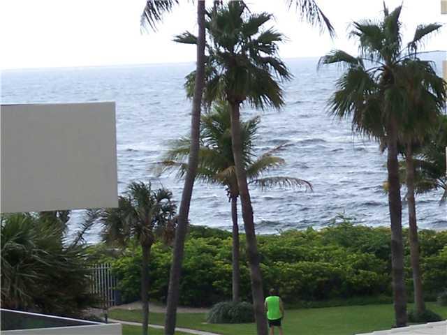 Beautiful condo in an ocean front complex.  Nice partial ocean views.  Large Porcelain tile and granite counter in kitchen.  All hurricane windows.  Immaculate maintained baths.  Good fixtures, fans and appliances.  Open balcony.  The building is being refreshed and painted white with aqua trim.  The pool and amenities are also scheduled for a facelift.  Private gate to the ocean, bocce court, putting green and picturest grounds.  One of the lowest maintenance on the beach.  Locked lobby.   This beauty has a renter until April 30 so we can show but not occupy until May Great area in north Pompano.  Wide sandy beaches.  Restaurants in walking distance. Rent it right away