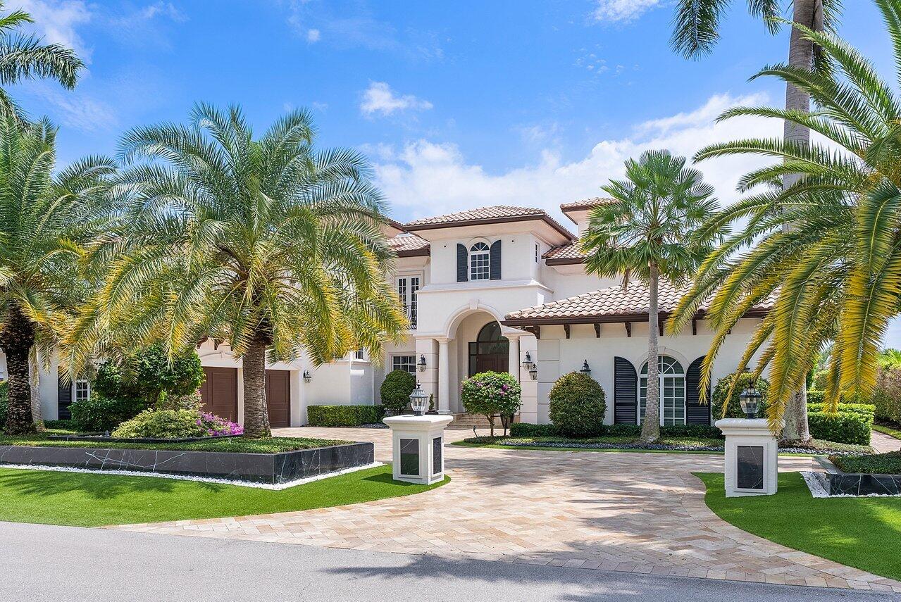 A timeless home in prestigious Royal Palm Yacht & Country Club. Fully refreshed interior with the perfect open & spacious layout, featuring 5 bedrooms all w/ensuite bathrooms, an office, loft, and a bonus room. The home is 5,800sf w/ incredible golf views & is located on the 6th fairway. Expansive driveway w/ 4-car garage. Open foyer w/ soaring ceilings leading to the living room w fireplace, dining room, office w custom built-ins, & spacious family room open to the chef's kitchen with new wolf ovens.The first-floor primary suite has pool & golf views, walk-in closets and an updated spa-like bathroom. Upstairs has new wood floors, 3 bedrooms, a loft and a bonus room that can be used as a gym or office. The backyard features a covered patio w electric screens, BBQ & endless panoramic views of the golf course, which is expected to be completed by November. Private backyard with heated pool & spa. The smart home is controlled by a new Crestron system that operates the lights, audio, shades, and AC. New full-house generator. RPYCC membership is optional and not required. See Floorplan