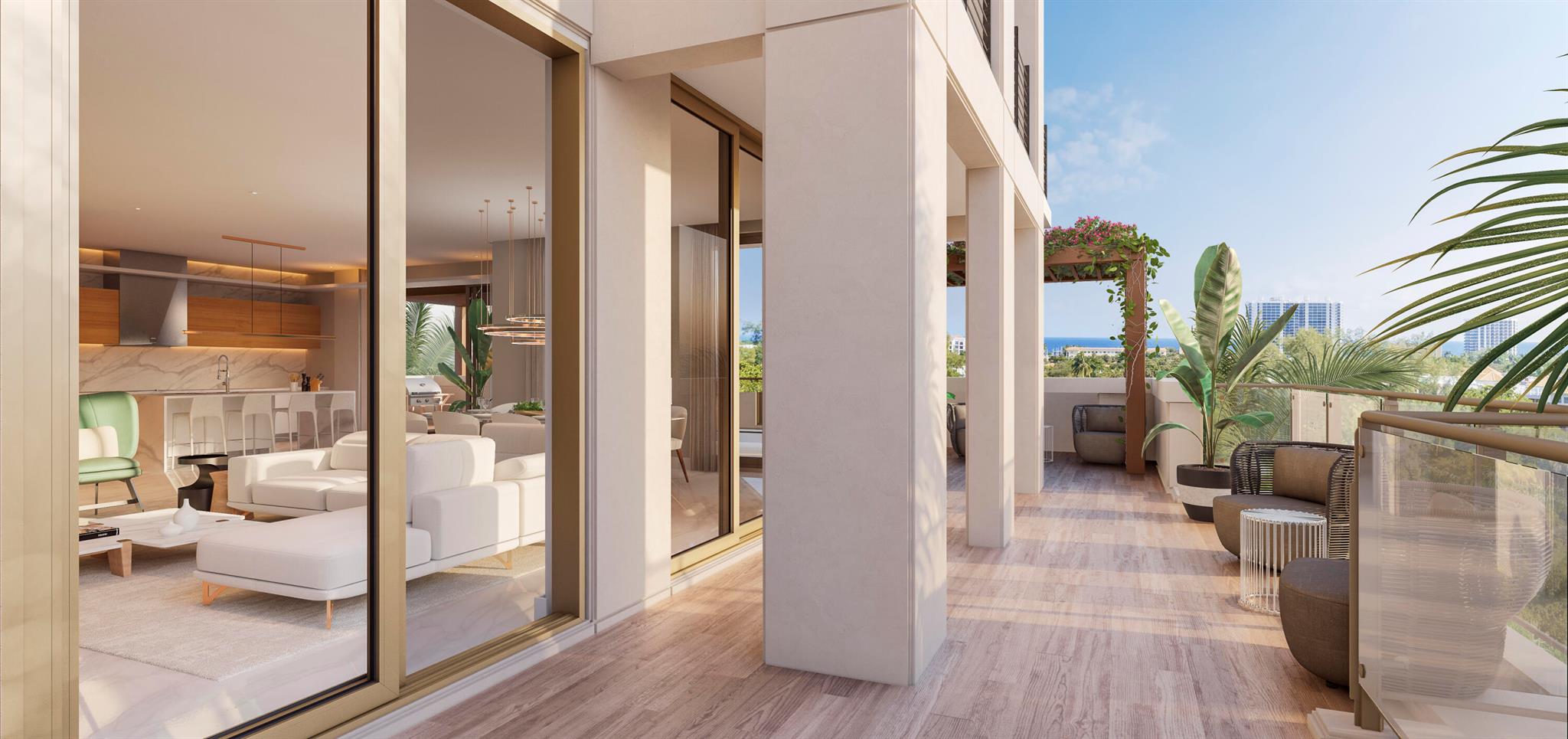 One of a kind, sky-terrace home, in the east tower at Royal Palm Residence. This east & south facing residence, features a 1,426 sq. ft., wrap-around terrace with pergola & has views of the Atlantic Ocean, intercoastal waterway, new Silver Palm Park & The Boca Raton Resort. Feel the breeze on the expansive sky-terrace and enjoy ocean & intracoastal views, without having to cross the intracoastal bridge. Spacious grand living room, kitchen & master bedroom with large walk-in closet. The unit includes several upgrades, as well as, luxurious Italian cabinetry and unique features including natural gas cooking, as well as a built-in Wolf gas barbecue grill on the terrace. This luxurious boutique building in downtown Boca, has only two units per floor, two assigned parking spaces per residence & two private elevator entrances into each home. Royal Palm Residences is tucked away in a quiet sanctuary with easy walkability to downtown Boca and the beach.