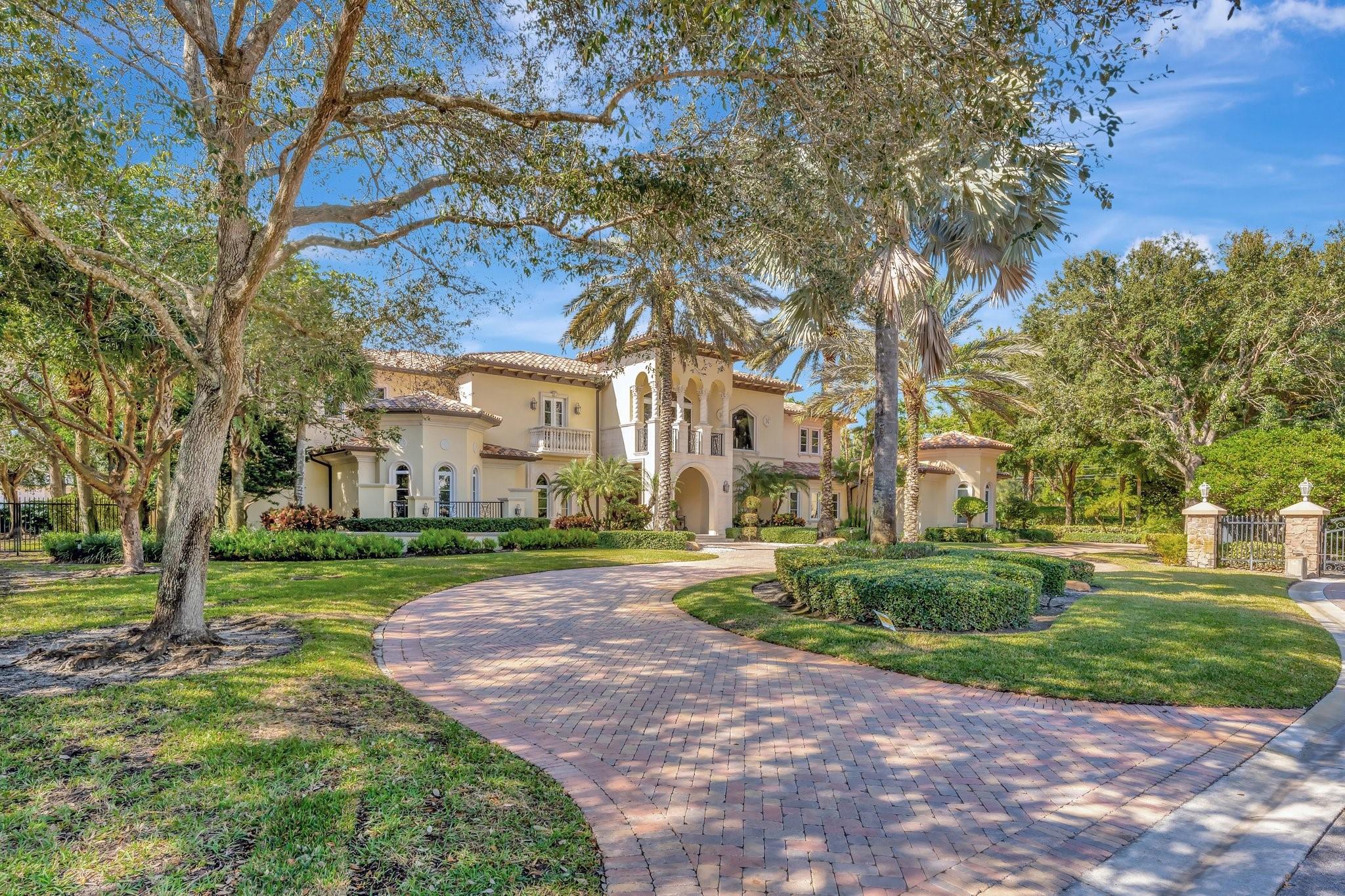 One owner custom estate home on a full acre. This home was built in 2007 for the broker-owner. City water & sewer in a private gated enclave of only 6 custom homes All concrete including the floors for the second level. With 6 bedrooms, 6 full and 2 half baths, each bedroom has an ensuite bathroom. Marble floors, volume ceilings, theater, club room, balcony, gym, custom office, card room, 2 bars, custom kitch, central vac, 2 laundry rooms, and elevator. Covered patio with summer kitchen. Resort style rear yard with custom 39k gallon pool and hot tub. Full home generator. Crestron smart home lighting and distributed audio. Please see ATTACHMENTS for full list of features, floor plans & roof cert report. All fixtures & window treatments included. Furniture available. Immaculately maintained.