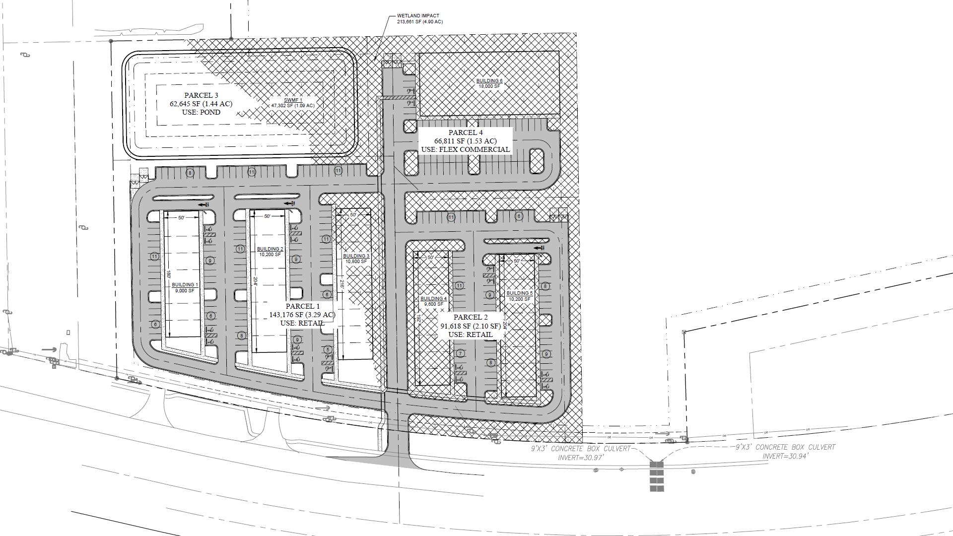 Approx 412 Foot Frontage on the larger West 3.98 acre parcel (3.29 ac fronting 16 + a .69 ac interest in the retention pond). Directly on SR 16 which is the Main Commercial Road in and out of Old St. Augustine. On last review there were only two other parcels w 5 acres or more available in the area. One had 200 ft. the other 225 feet of Frontage on 16. Please note that the 1900 and the 1910  SR 16 listings are the same parcel of land with different approaches as to how it is marketed and developed. This is an engineer generated site plan for this site which can be reconfigured depending on the developers needs. Virtually all of SR 16 has become a High Demand/High Development Area.   The vast majority of sites available two years ago are now in some phase of development. 3 of the 4 new housing projects in the area have recently come directly to 16 (please see pics regarding these developments). The upscale Tapestry located just to the West of this site finished construction recently and is currently leasing. Another is nearing completion in the 1100 block of SR 16 while another in the 800 to 900 block of 16 finished clearing and plans to start construction in early Q1 2026. Two of the three new housing developments are for 300+ units. The fourth large housing development (Terrassa) is just North of 16 and E. of I-95 where the high end outlet mall used to be. Terrassa is also planned for over 300 luxury apts. This high growth area is in need of commercial retail and services to satisfy the Mushrooming demand. Due to the exposure this appears to be one of the very few larger sites remaining on SR 16 that would qualify as Prime. Other non-residential projects being built on 16 include a dental bldg w a coffee shop and an emergency care bldg in the 800 block. An exotic car dealership (Sunday Drive) is coming soon to the 2100 block of 16. Lastly Atlantic Marine is soon to build a new boat showroom in the 2200 block of SR 16.  This 12 acre site is in the process of being planned and permitted for potential entitlements up to 100,000 sqft.  In this 1900 SR 16 site plan there are two smaller outparcels of approx 1.3 acres in front ideal for QSR's (quick serve restaurants like Five Guys, Cava, BurgerFi or Panda Express, Drive-Thru coffee & Beverage Shops like Dutch Brothers or Ellianos, Banks-Credit Unions, Urgent Care/Medical Office/Vision Care i.e. America's Best Contacts, or Dental like Heartland or Deca Dental. Also needed is a Pharmacy w Drive-Thru. Specialty Retail like Mattress Firm, Auto Zone, O'Reilly's or Wireless Providers. Car washes like Mr. Clean, Tommy's Tidal Wave or Mister Car Wash. Also a good fit for auto accessory shops like Tint World, Black Optix, Line-X or Color Glo. With this 1900 SR 16 site plan, in back of the outparcels there will be two sets of strip stores on either side of the driveway. Both with drive thru end caps. These strips could offer the obvious needed services such as hair and nail salon, barber, dry cleaner, beauty supply, mini bank branches w atm machines, small sit down restaurants, pet care and grooming etc. In back of the strip stores there is a space that can accommodate a large structure with a footprint of 15,000 sqft and can go up to 5 stories. A structure like that would be ideal for Commercial Flex space, a hotel, or potentially a larger scale bed and breakfast built with an Old St. Augustine motif. A few other options include: Tech Schools, College Satellite facilities, Medical/profession office bldg, Top end (Covered) RV and Boat Storage, Large Scale Fitness Facility, Recreation facilities, Adult & Child Care Centers etc. Please check attached Zoning charts to confirm if your project applies. Although this property currently has a 3000 ft metal structure and two businesses on site W. of the drive, these are not necessarily being considered in the valuation of this property.  In the alternate 1910 SR 16 site plan it is geared for the developer and end user looking to take maximum advantage of the top end traffic count of roughly 43K/day (see attachment line 93.2). Note there is a Median Cut already in place on 16 going directly into the drive providing easy access for customers going in either direction. There will be two buildable 3 acre sites on each side of the drive plus roughly a 1/2 acre retention pond in back of each for a total of 3.5 acres each side of drive. Your clients can purchase the full 7 acres or one full side (3.5 ac) or as little as 1.15 acres which includes their portion of the retention. Any which way you slice it your client can not possibly get better exposure than these sites afford. These full 3.5 acre sites will be ideal for your clients looking to build structures in the 15 to 30,000 ft range such as Convenience stores w gas pumps like Circle K, 7-11, Race Trac or even Buc-ee's. Other good fits are grocers like Trader Joe's, Sprouts, Fresh Market or the popular Fitness Studios. Zoning qualifies the site for auto sales which should include smaller Car Dealerships. The two businesses currently on site are an Auto Repair Shop and a Used Car Sales. Zoning in front portion is Commercial Intensive (CI) while the rear portion in (CHT) Commercial Highway Tourist It is Very Very Important Not to Disturb the Tenant!!