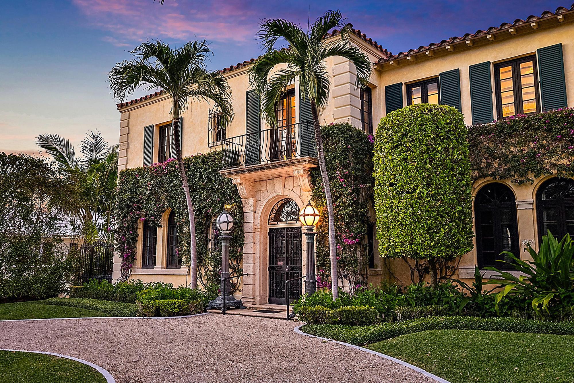 Villa Dolce is Palm Beach! Exquisite details throughout this Maurice Fatio estate, with many original features combined with current renovations for today's lifestyle. The dining room with beautiful pecky cypress ceilings creates the perfect environment for entertaining. The grand living room and adjacent loggia overlook the pool, gardens and fountain. All major rooms surround the property creating access to the outside making it perfect for indoor outdoor living. The original staircase leads to the private primary bedroom suite complete with sitting room, den, dual baths and a private staircase down to the spa. In addition are three guest bedrooms with baths en-suite. A spacious terrace can be reached from the bedrooms which overlook the property. Separately located Guest/Staff quarter Private deeded Beach access and deeded boat access are steps away from this beautiful estate.