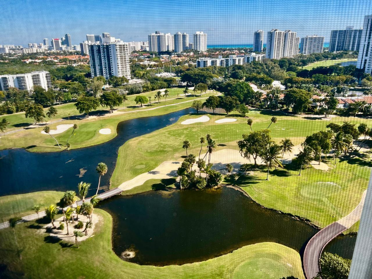 Beautifully updated condo in the heart of Aventura, featuring a functional 2-bedroom, 2-bath layout. This spacious residence offers a bright and open living area, enhanced by tasteful renovations that create a comfortable and modern living environment.Enjoy relaxing views of the golf course and surrounding greenery from the screened balcony. The unit features wood flooring, a renovated kitchen with modern appliances, generous closet space including walk-in closets, and central air conditioning.