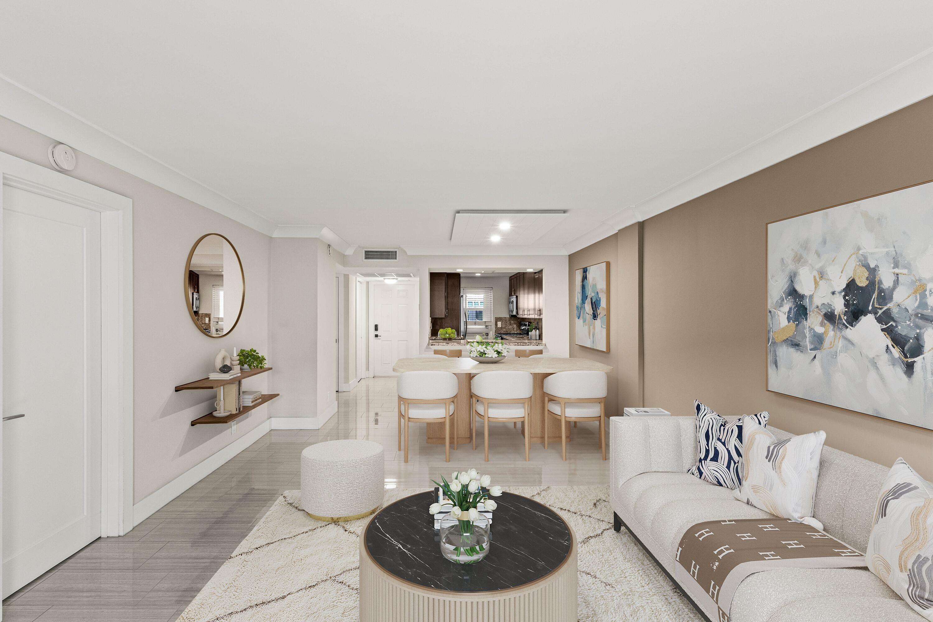 Completely remodeled 2 bedroom, 2 bath first floor condo in Lighthouse Point done with permits. Clean, cohesive finishes with porcelain tile flooring, solid wood cabinetry, and coordinated granite surfaces across kitchen and baths. Updated electric, full impact glass, 4 year old AC, and 2 year old water heater. Custom closet systems, refined details, and smart home features complete the interior. Set directly adjacent to Dan Witt Park within a waterfront community offering a heated pool, fitness center, and shuffleboard. Walk to Papa's Raw Bar and Packy's Sports Pub, and just minutes to Deerfield Beach's award winning Blue Wave Beach. First floor, fully updated, and positioned exactly where you want to be.