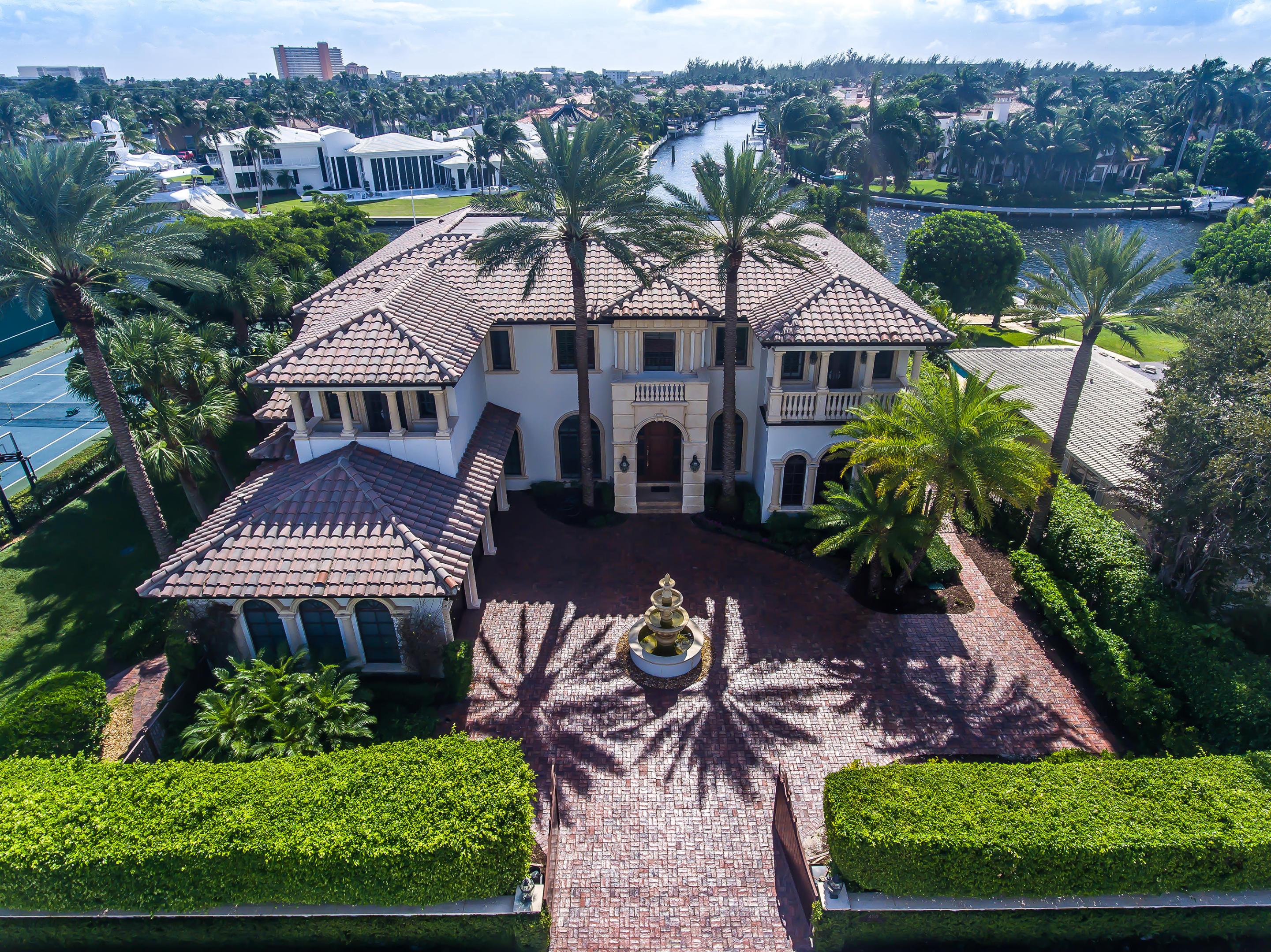 Royal Palm Grand Canal deepwater estate sited on 91 +/- feet of premier southeast waterfrontage on widewater intersecting canals & fabulous Intracoastal view.  An elegant Palm Beach-inspired mansion.  Resort-style pool/patio is a perfect venue for entertaining. Disclaimer: The information provided herein including but not limited to measurements, square footages, lot sizes, calculations and statistics have been obtained and conveyed from third parties such as the applicable Multiple Listing Service, public records as well as other sources. All information including that produced by the Sellers or Listing Company are subject to errors, omissions or changes without notice and should be independently verified by any prospect for the purchase of a Property. The Sellers and Listing Company expressly disclaim any warranty or representation regarding all enclosed information. Prospects' use of any information herein is acknowledgement of this disclaimer and that Prospect shall perform their own due diligence. Prospects shall not rely on this information when entering into a contract for sale and purchase. Some affiliations may not be applicable to certain geographic areas. If your property is currently listed, please do not consider this a solicitation. In the event a Buyer defaults, no commission will be paid to either Broker on the Deposits retained by the Seller. "No Commissions Paid until Title Passes." Buyer pays title insurance, Florida documentary stamps, and all other closing costs for New Construction and land use. Copyright 2016 Listing Company. All Rights Reserved.