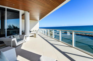 Breathtaking ocean views abound at the highly coveted and rarely available southeast corner of 1000 Ocean in Boca Raton. Elegant and exquisite 4,137 sf residence includes an extensive 764 sf oceanfront terrace. Striking design elements refine the specious three bedroom, three bath custom residence, including impeccable hardwood floors and floor-to-ceiling sliding glass doors. Luxe master suite has two large closets. All rooms, including the open kitchen, feature ocean views. Private elevator landing, wine room, bar, a private two-car garage and storage space complete this offering. Residence 303 is the ultimate setting for your personal expression of style at Boca Raton’s most prestigious signature address, One Thousand Ocean.