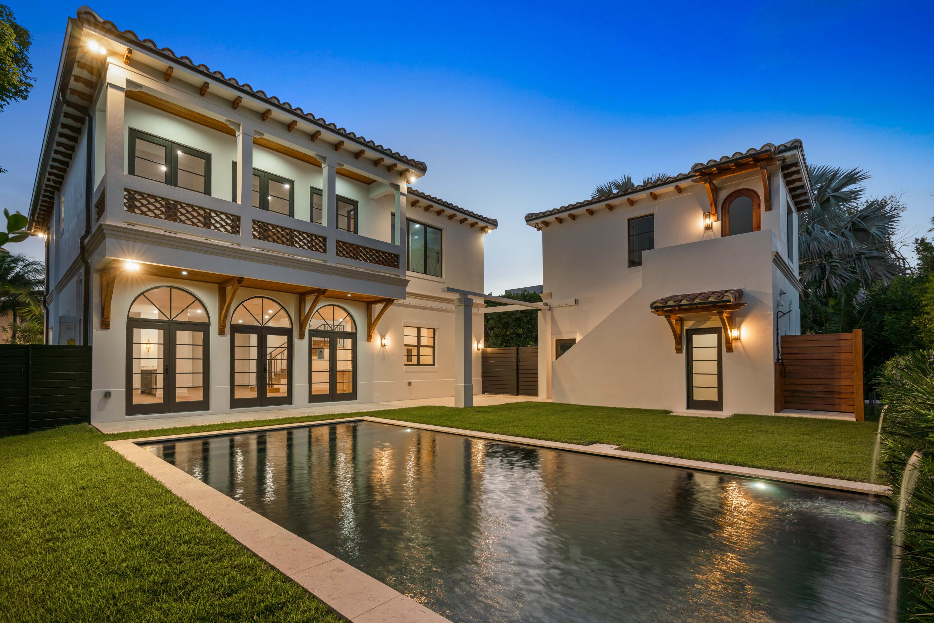8625 SF Lot | Heart of El Cid 4 Bedroom,4.5 Bathroom Main House 1 Bedroom, 1 full Bathroom, Cottage | One Car Garage | Port-Cochere | Pool; Walnut Wood Floors, Vanbert Kitchen (Solid Oak Custom Cabinets), Wolf Appliances (Sub-zero, Wolf, Cove) Dornbracht Master Bath (Fluted Walnut Cabinets), Exquisite Finishes throughout, Elevator, Custom live wall with copper scuppers, outdoor shower (Stained Cedar) and more...