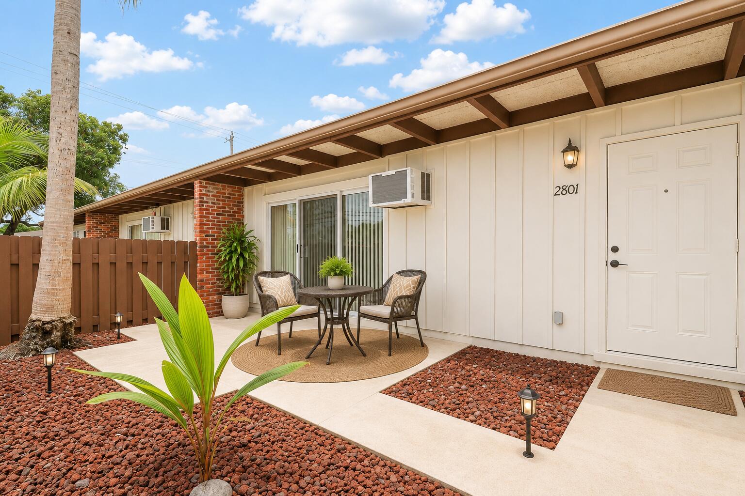 Completely renovated and move-in ready 2BR/1BA apartment available for annual lease in a prime West Palm Beach location! This beautifully updated residence has been renovated from top to bottom and features a brand-new kitchen with modern cabinetry, new countertops, and stainless steel appliances, a fully remodeled bathroom, fresh paint, and classic terrazzo flooring throughout-no carpet anywhere. Enjoy your own private fenced courtyard, perfect for relaxing outdoors and creating a welcoming extension of your living space. Conveniently located just minutes from Downtown West Palm Beach, Palm Beach International Airport, area beaches, shopping, dining, entertainment, and major roadways. Wall-unit A/C. No laundry facilities on site. No pets permitted. Available immediately for annual lease. Don't miss this opportunity to enjoy a beautifully renovated home in the heart of West Palm Beach! Schedule a showing today.