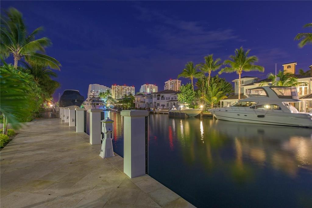 Just 4 lots from the Point sits this unique waterfront home.Open Floor plan, Chef Kitchen/Family Room.Located in the prestigious Seven Isles neighborhood of Las Olas.Oversized master suite and a spa like master bath luxuriously appointed with marble & onyx.The sweeping two-story living room includes a fireplace and full wet bar-perfect!Also included is the detached guest suite that can be used for whatever the owner’s desire.