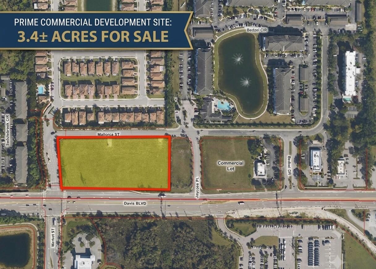 Prime 3.4-acre cleared commercial land opportunity in the rapidly growing area of Naples. This versatile property offers excellent visibility, easy access, and endless potential for commercial development, investment, or future expansion. Surrounded by established businesses, residential communities, and major roadways, the location provides strong traffic exposure and convenience to shopping, dining, schools, and the beautiful Gulf Coast beaches.  The lot is fully cleared and ready for development, saving time and preparation costs for future owners. Whether you are looking to build retail space, office buildings, storage facilities, or a mixed-use project, this property presents a rare opportunity in one of Southwest Florida's most desirable and fast-developing markets.  Don't miss the chance to secure premium commercial land in a high-demand area of Naples with tremendous growth potential and investment value.  Disclosure: All information provided is deemed reliable but not guaranteed and should be independently verified by buyers and their representatives. Buyer is responsible for conducting their own due diligence regarding zoning, land use, environmental conditions, permits, utilities, dimensions, access, and development potential. Seller and listing broker make no warranties or representations, expressed or implied, as to the accuracy of the information provided. Property is subject to errors, omissions, prior sale, change in price, or withdrawal without notice.  Please request an appointment through ShowingTime if entering the property. ENTER PROPERTY AT YOUR OWN RISK. Vacant land may contain uneven terrain, drainage areas, canals, debris, wildlife, or other hazards. Seller and Listing Broker/Agent assume no liability for injuries or damages resulting from access to the property.