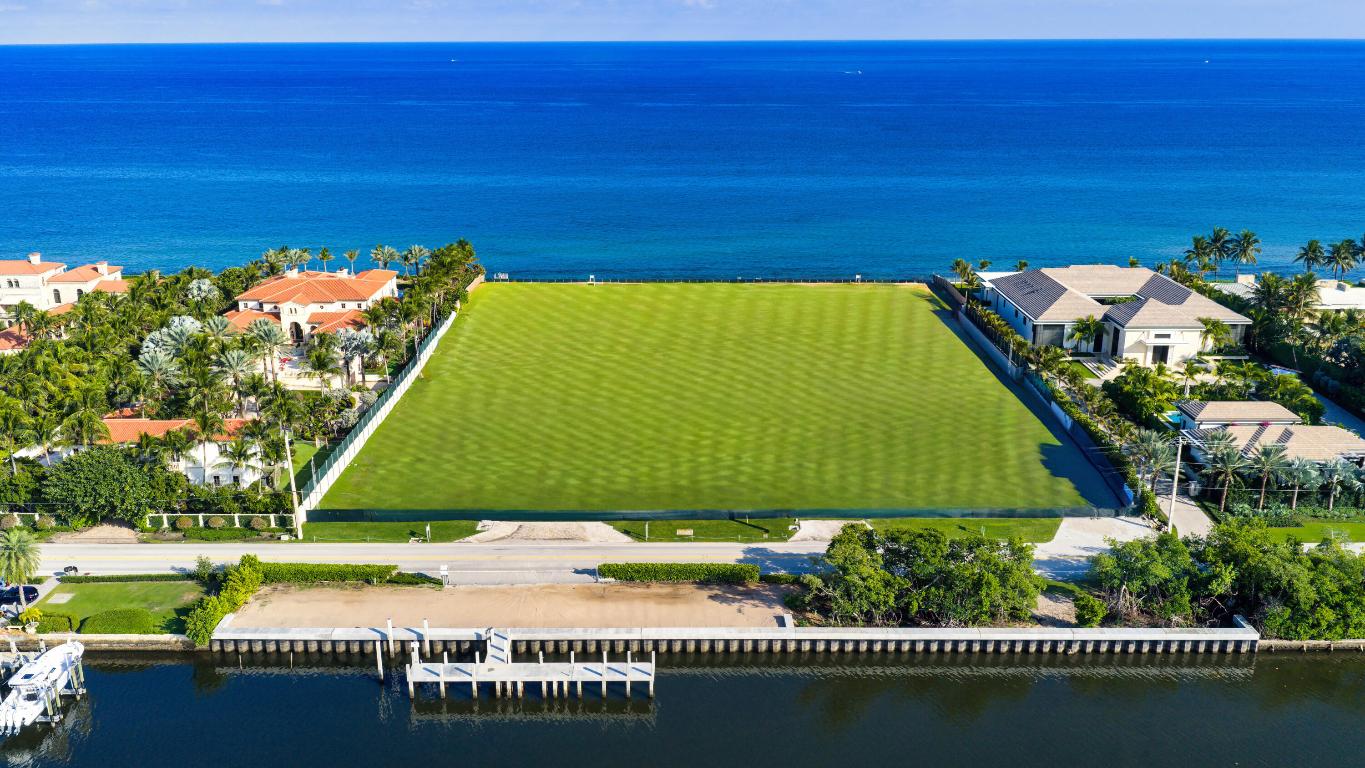 Introducing 1120 South Ocean Blvd in Manalapan, the single best trophy lot available in South Florida. Spanning 3.5 ocean-to-lake acres and 342 feet of direct sand frontage along the Atlantic Ocean, this is truly a once in a lifetime opportunity to build a dream, legacy compound. With lot dimensions of 342 x 469 feet and sitting at one of the higher elevations in Manalapan, the possibilities for a custom, generational estate here are genuinely boundless. Boasting an Intracoastal parcel with a brand new seawall, the property's location is elite, with incredible proximity to private airports, L' Eau Palm Beach and Nobu restaurants, and all that Palm Beach Island has to offer. Whether you want to take a short drive into Palm Beach for dinner, jump on the short helicopter ride to Miami, or simply retreat in your ultra-private beachfront oasis, 1120 S Ocean Blvd presents limitless potential and the opportunity to turn your dream residence into a reality. 

DISCLAIMER: Information published or otherwise provided by the listing company and its representatives including but not limited to prices, measurements, square footages, lot sizes, calculations, statistics, and videos are deemed reliable but are not guaranteed and are subject to errors, omissions or changes without notice. All such information should be independently verified by any prospective purchaser or seller. Parties should perform their own due diligence to verify such information prior to a sale or listing. Listing company expressly disclaims any warranty or representation regarding such information. Prices published are either list price, sold price, and/or last asking price. The listing company participates in the Multiple Listing Service and IDX. The properties published as listed and sold are not necessarily exclusive to listing company and may be listed or have sold with other members of the Multiple Listing Service. Transactions where listing company represented both buyers and sellers are calculated as two sales. "No payments made until title passes" Some affiliations may not be applicable to certain geographic areas. If your property is currently listed with another broker, please disregard any solicitation for services. Information published or otherwise provided by seller, listing company or its representatives is deemed reliable but are not guaranteed and subject to errors, omissions, or changes without notice. Copyright 2026 by the listing company. All Rights Reserved.