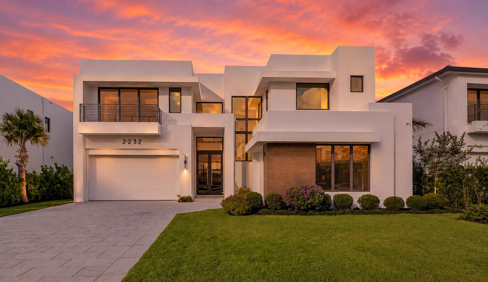 A rare opportunity to own a brand-new luxury 5 bedroom  5 1/2 bath residence in one of East Delray's most desirable gated communities. Ideally located just five minutes from the vibrant restaurants, boutiques, & nightlife of Atlantic Avenue, you'll enjoy the best of Delray Beach while coming home to a peaceful, private setting away from the crowds. The beach, world-class dining, & everything that defines the South Florida lifestyle are just minutes away. Never lived in and loaded w/designer upgrades, this stunning residence offers a sophisticated blend of contemporary architecture & timeless elegance. A dramatic floating staircase w/sleek glass railings creates an unforgettable first impression, while soaring ceilings, oversized porcelain tile flooring, & a bright neutral palette provide  modern aesthetic throughout.  Designed for both everyday living and effortless entertaining, the chef's kitchen is equipped with premium Wolf and Sub-Zero appliances, custom cabinetry, quartz countertops, designer hardware, and an expansive island that opens seamlessly to the main living spaces.  The luxurious primary suite is a private retreat featuring two private balconies, dual water closets, a freestanding soaking tub, a spa-inspired frameless glass shower, custom high-gloss floating vanities, and professionally designed custom closets. Five bedrooms each feature their own en-suite bath, providing exceptional comfort and privacy for family and guests.  Step outside to your fully equipped summer kitchen, creating the perfect space to enjoy year-round outdoor entertaining and the Florida lifestyle.  With custom closets already completed, premium finishes throughout, and every a detail thoughtfully curated, this move-in-ready home offers the rare opportunity to enjoy brand-new luxury living in an unbeatable Delray Beach location. All information is subject to errors, omissions or changes.
