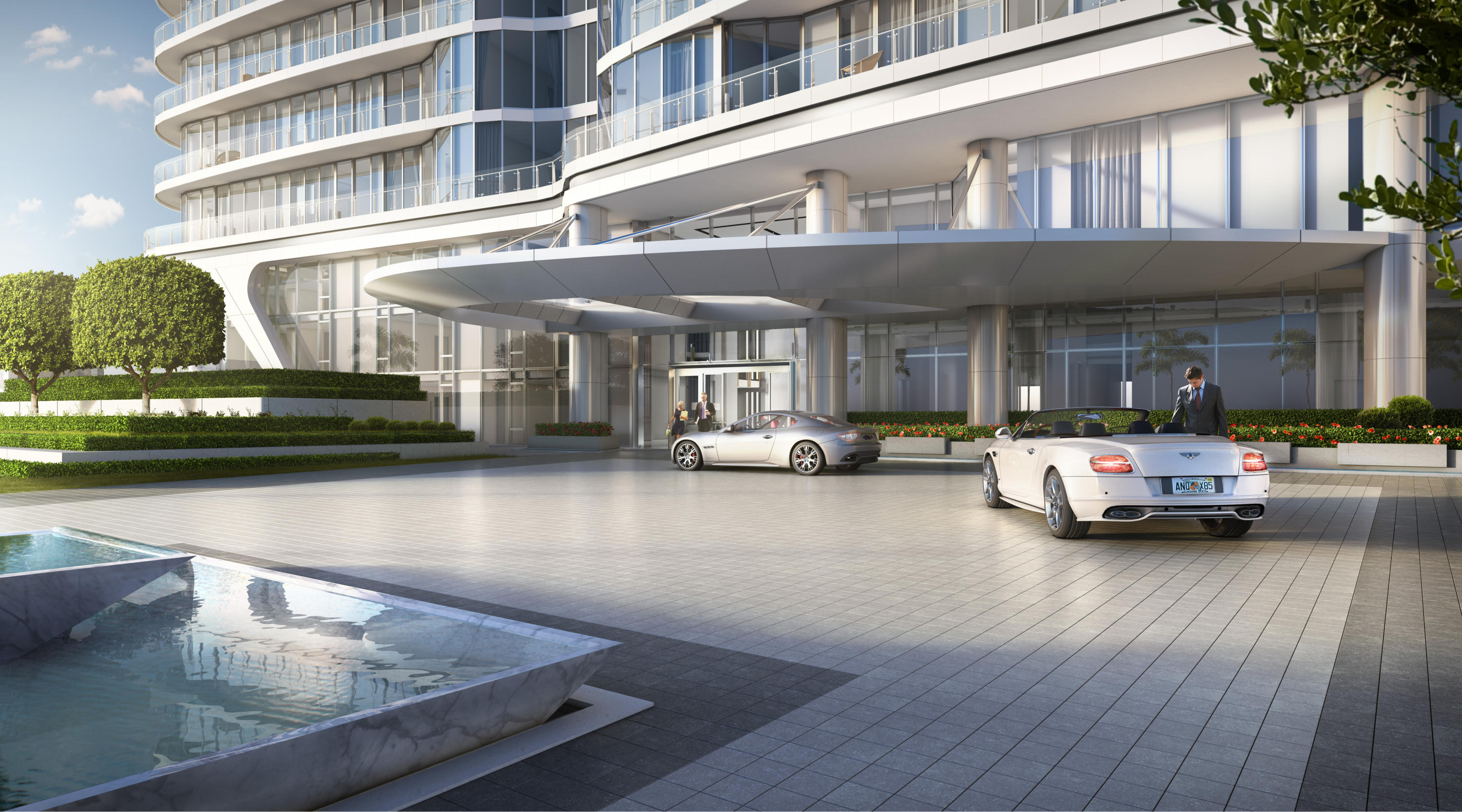Iconic 25-story new development with unobstructed ocean/Intracoastal views steps from Palm Beach. Flow-through residences offer dramatic ceiling heights, floor-to-ceiling glass, expansive balconies. Amenities include pools, salon, spa, gym, valet.