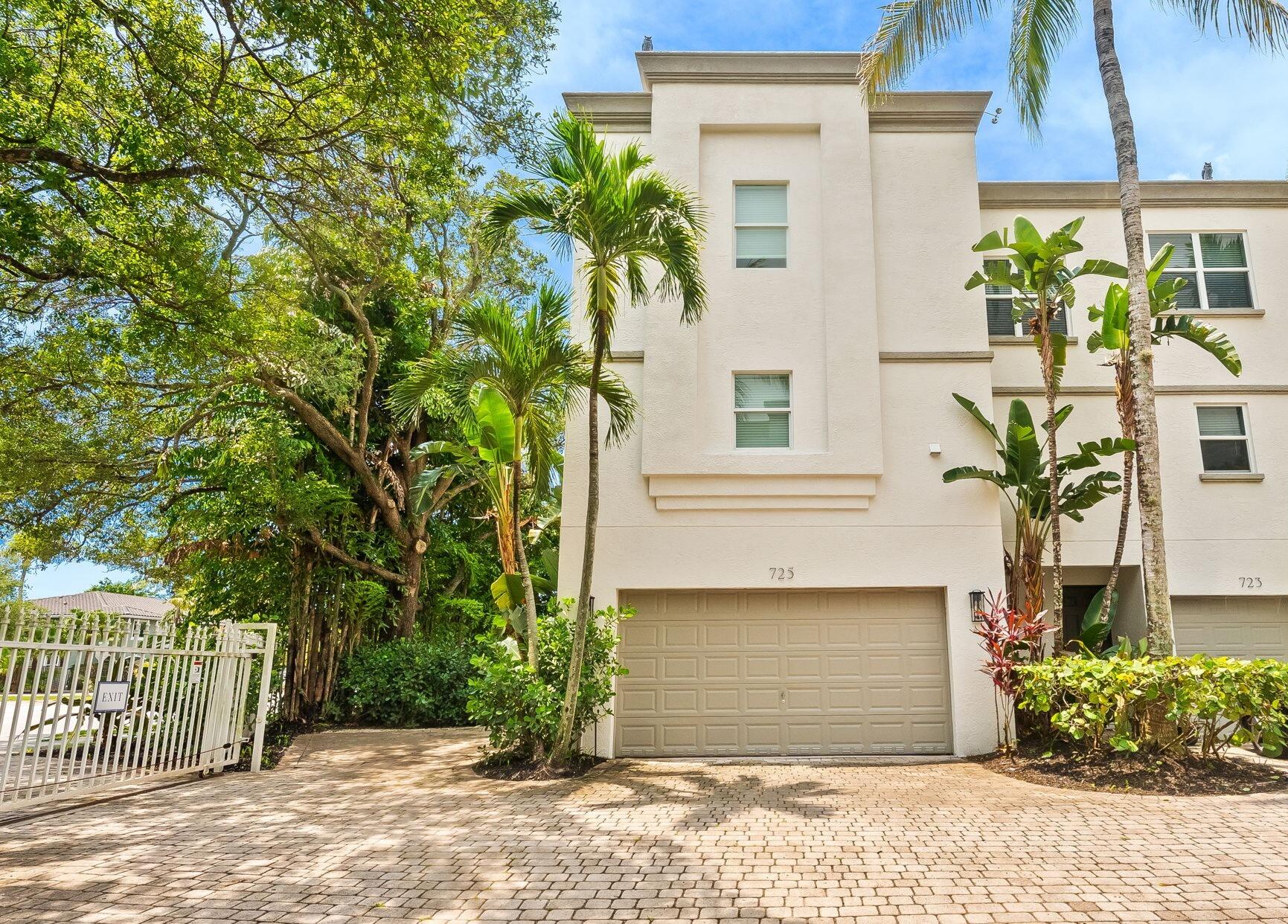 Downtown Fort Lauderdale Townhouse in Gated Community.  Corner Unit.  Built in 2003 and meticulously maintained.  2 Bedroom.  2.5 Baths.  Split floorplan.  Over 1,600 SF AC Space.  2 Car Garage.  3rd Floor Patio.  Private Yard.  Extra Parking Spot.