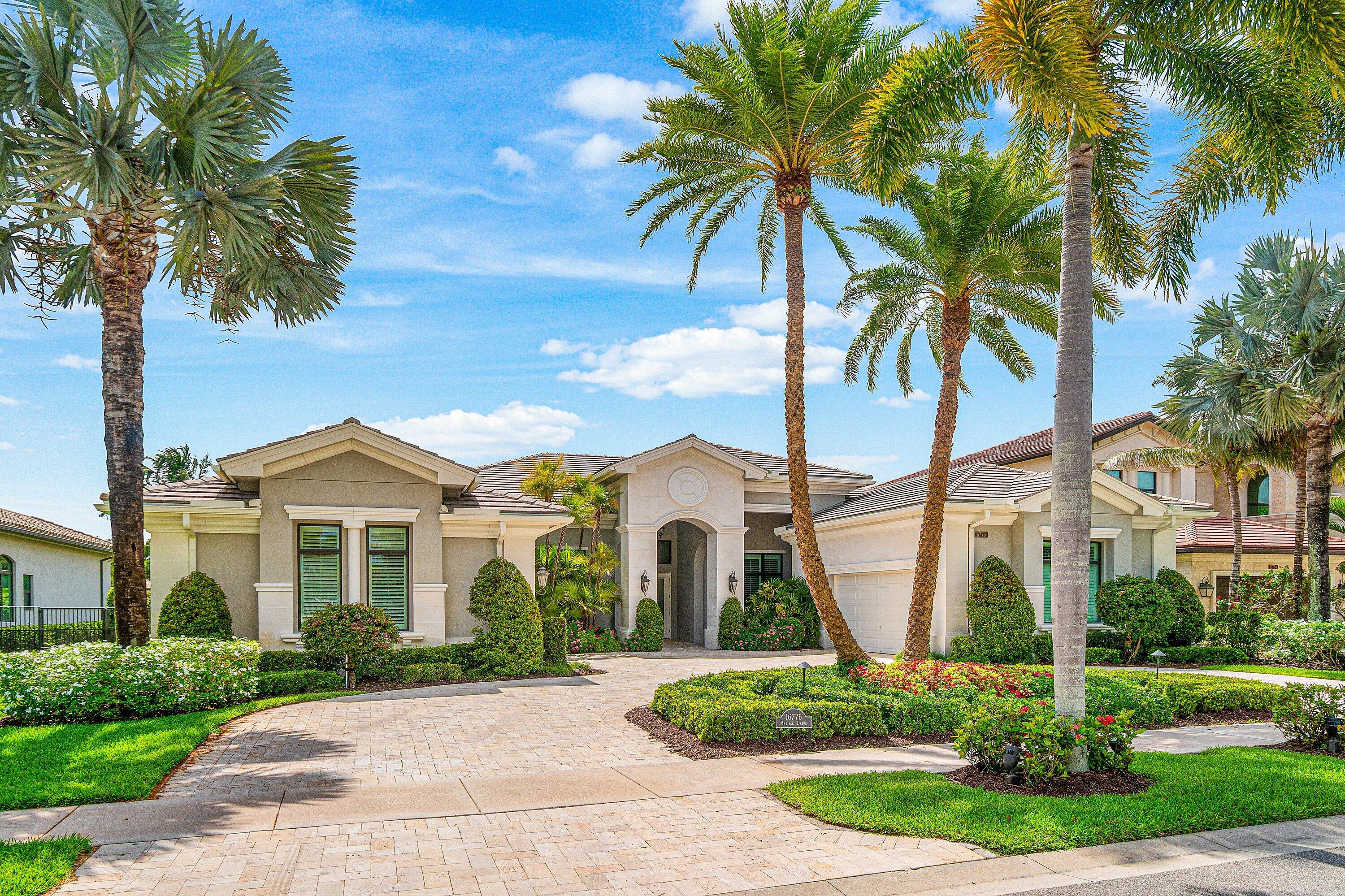 Exquisitely decorated by Brown Interiors, this sprawling one story Versailles is set on a lake in the prestigious Kensington enclave of Seven Bridges. This home showcases extensive customization: porcelain tile and wood flooring, built-ins, wallpaper, designer light fixtures, highly upgraded bathrooms, generator and beautiful window treatments. The backyard oasis hosts a resort-style heated pool with spa and a summer kitchen. A sophisticated, turnkey residence for the most discerning buyer that can come fully furnished. This floorplan has 3 en suite bedrooms, a club room, home office and 4 car garage. Luxury living is redefined at Seven Bridges where residents have access to world class amenities including a gourmet restaurant, 3 pools, elite tennis program, pickleball and fitness classes.