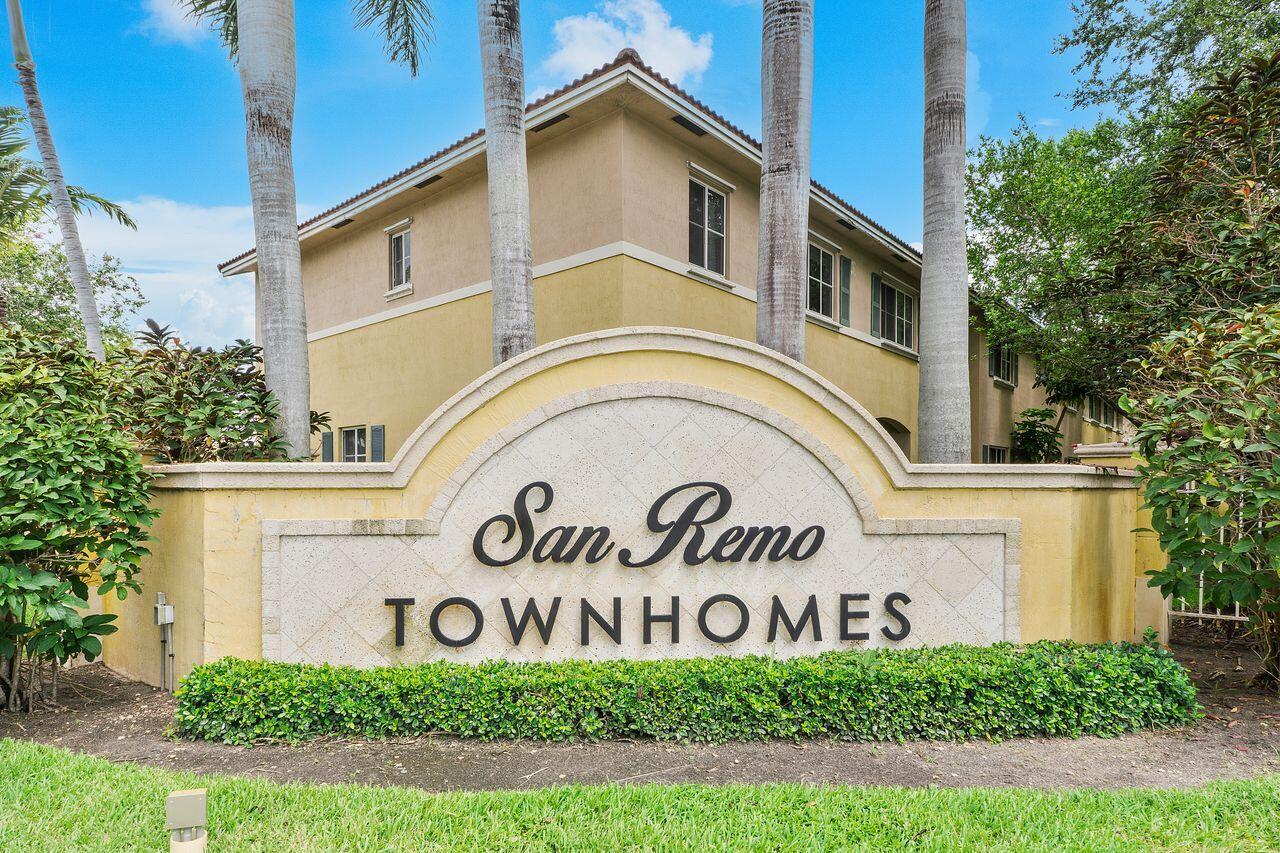 San Remo Corner Unit offering 2 bedrooms and 2.5 bathrooms. This move in ready home features new A/C, new water heater, tile flooring downstairs, and wood floors upstairs. The open kitchen includes stainless steel appliances and flows into bright living spaces. Upstairs, both bedrooms are generously sized with excellent storage. Enjoy a community pool, low HOA, pet friendly policies, and leasing flexibility. A rare opportunity for a turnkey home in a highly desirable community.
