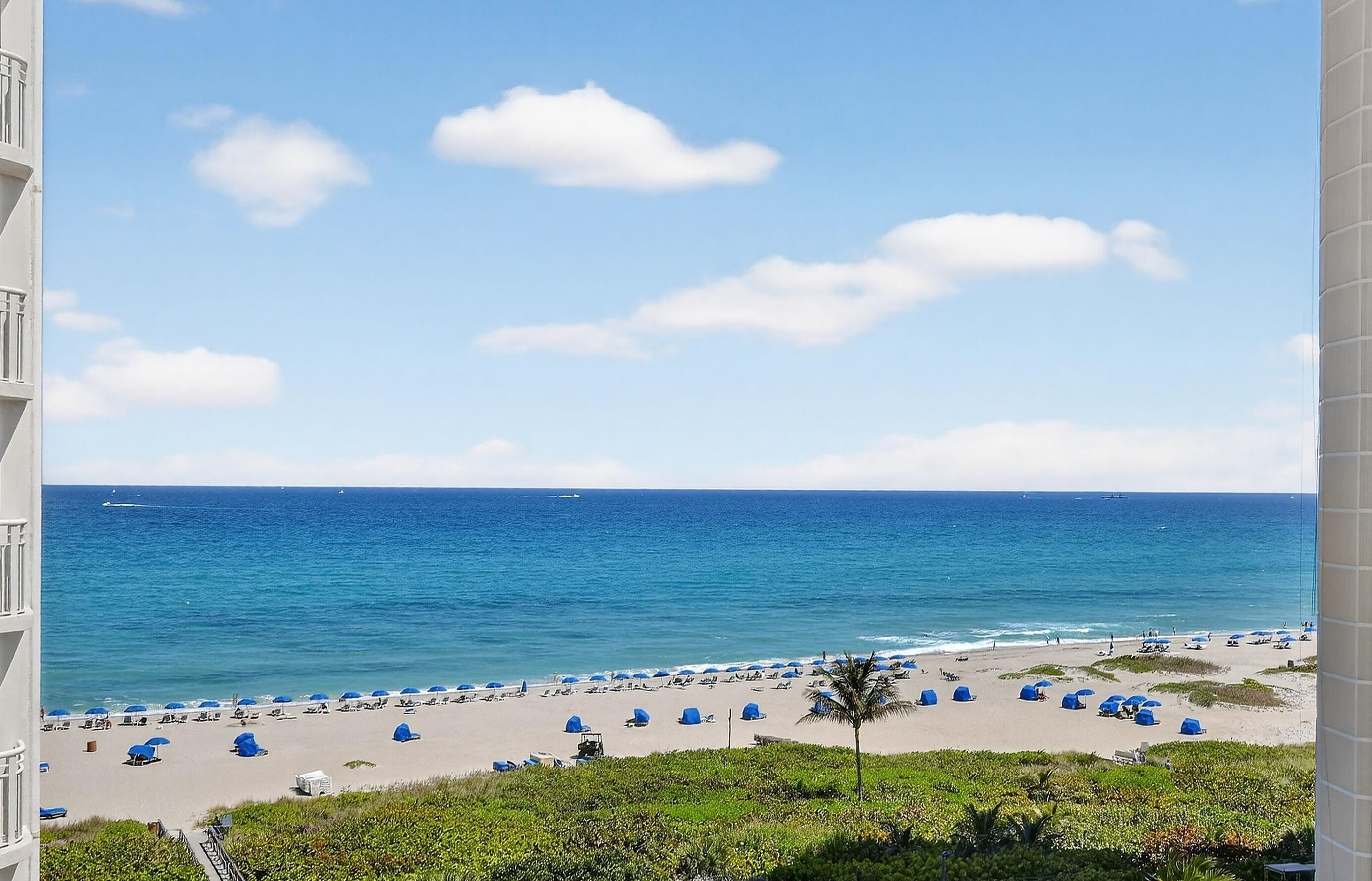 Experience the prestige of Tiara on Singer Island, a landmark 43-story oceanfront condominium offering luxury living in one of the most desirable coastal settings in Palm Beach County. The Tiara is known for its commanding presence, stunning panoramic views of the Atlantic Ocean and Intracoastal, and an amenity-rich resort-style lifestyle. This sought-after community offers 24-hour concierge service, manned gated security, assigned parking, a heated pool, fitness facilities, tennis, pickleball, and on-site dining for convenience. Crowned by the famous Marquis Owners Lounge and Restaurant on the 43rd floor. This residence features a redesigned interior with iridescent grass cloth wall covering, an updated kitchen and Panoramic Views of Sunrise and Sunset from the 3 Private Balconies.