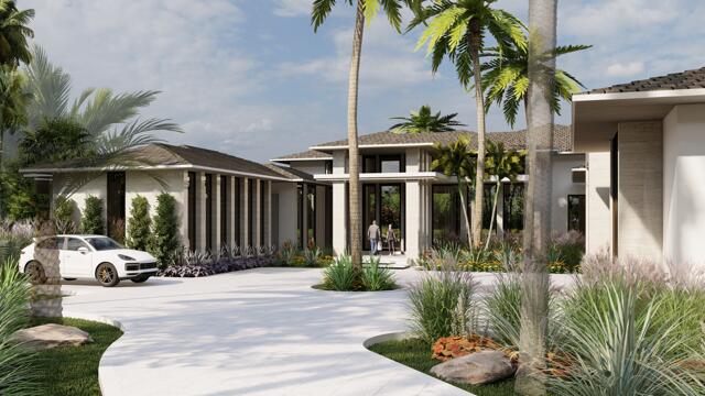 Situated on a nearly one acre prime deep water lot with dock and the most breathtaking tranquil water views, this home will feature 8,144 sf of masterfully designed living area. Showcasing unparalleled design, this Frenchman's Creek gem designed by world renowned architect Randall Stofft with interior design by Jenny Ramsey Interiors and to be built by Le Chateau Custom Homes will be meticulously crafted with the finest of materials. Boasting a perfect one story floorplan for living and entertaining with expansive indoor and outdoor living including a large club/media room, his & her offices and gym (or 6th bedroom). The state-of-the-art Downsview Kitchen with top of the line appliances is a home chef's dream, but for those times you want to entertain, there is also a separate fully equipped prep kitchen and off of the dining room is a fully enclosed & temperature controlled wine room. Just steps from the kitchen are the breakfast area and family room which seamlessly integrate into the outdoor dining area and expansive covered loggia.  

The owners suite welcomes you with a large bedroom area, separate seating area, tremendous privacy, luxuriously appointed his and her baths, huge closets and pristine views.  Each of the 4 guest bedrooms also feautre bathrooms with Downsview cabinetry and generous closets. 

The outdoor living area features a huge lagoon style pool & spa with plenty of area to lounge and enjoy some sun as well as an expansive outdoor loggia with summer kitchen, outdoor lounge & dining, fireplace and retractable screens.  Some additional features are a whole house generator, 4 car garage plus room for 2 golf carts and so much more.  This residence will prove to be the pinnacle of luxury living in Frenchman's Creek with its seamless fusion of design, comfort and technology creating a living experience like no other for the most discerning of buyers.

This property is in the process of being subdivided. Lot A featured in this listing is .72 acres and Lot B is .79 acres and will be a two story residence. Call us today to learn more about this unique opportunity.