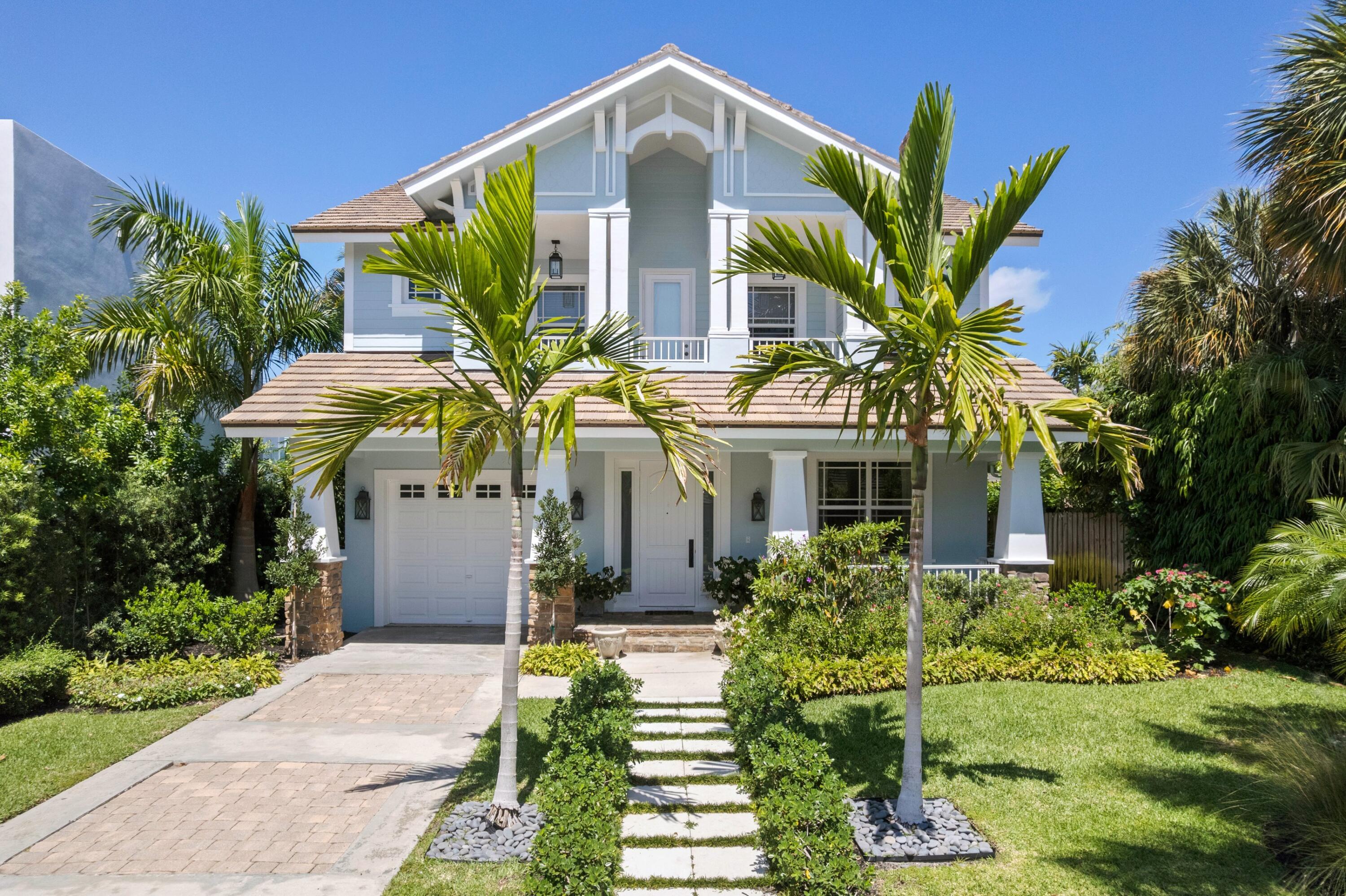 Located in the coveted SoSo neighborhood of West Palm Beach, east of Olive on the Intracoastal block, this immaculately maintained, beautiful 4/4 residence offers the perfect blend of elegance, comfortable living. Spanning a generous layout, the home features bright, sun-filled interiors, spacious family rooms on each level, and exceptional  custom woodwork and extensive built-out closets providing abundant storage. The newly renovated kitchen is thoughtfully designed with modern finishes, ideal for both everyday living and entertaining. Outdoor living is just as impressive, with multiple balconies and inviting patio spaces surrounded by lush, mature landscaping—creating a private oasis. Pool designs have already been prepared and are available to be personalized.