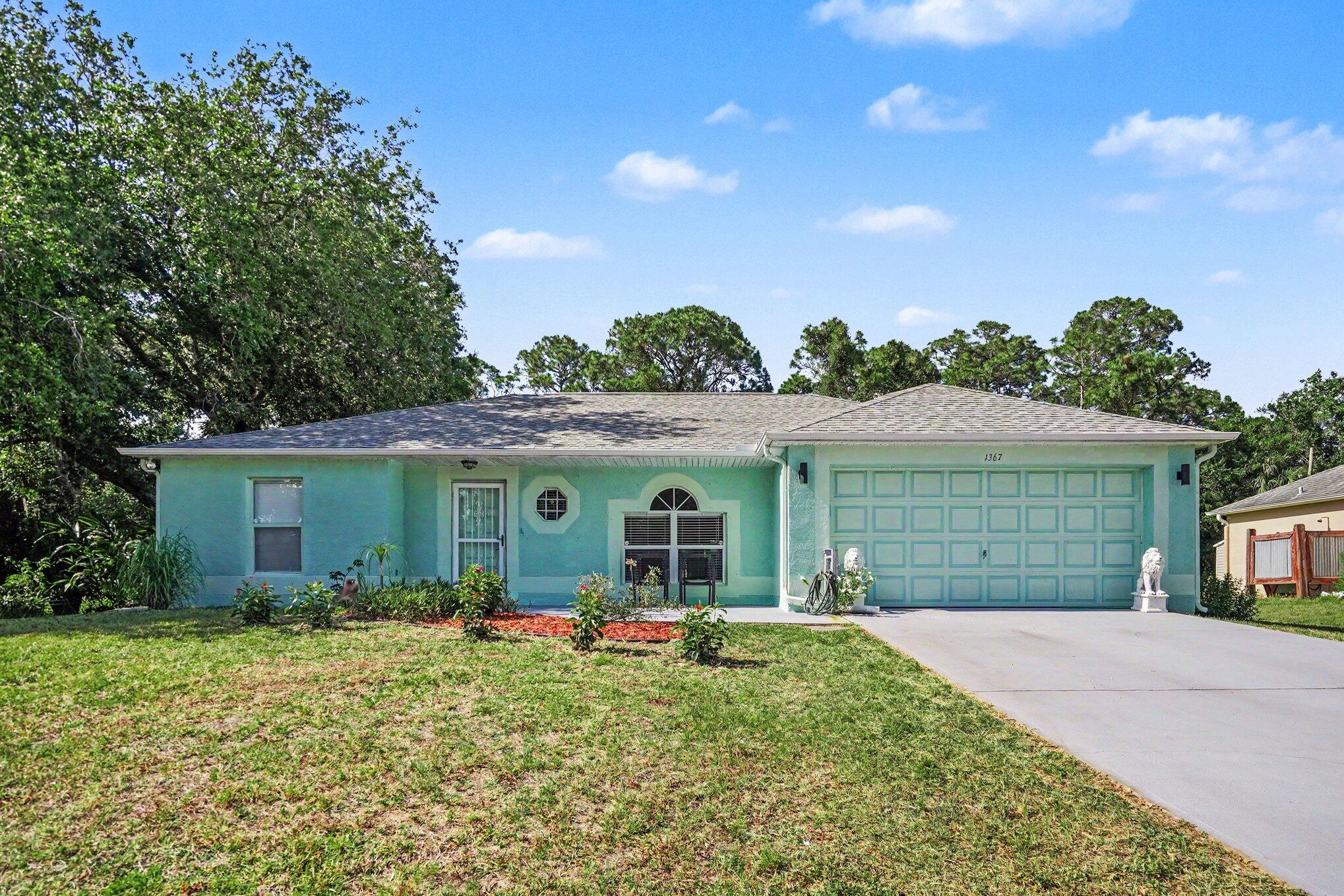 Welcome to this charming 3-bedroom, 2-bath pool home in Palm Bay with no HOA! Featuring an open floor plan and vaulted ceilings, this home offers a spacious and comfortable layout ideal for everyday living and entertaining. The updated kitchen includes newer appliances such as a refrigerator, stove, and dishwasher. Enjoy peace of mind with key updates already in place, including a roof just 8 years old, a 7-year-old AC system, water heater replaced in 2025 and pool resurfaced in 2024! The home also features a recently painted interior, upgraded insulation, windows and doors, contributing to impressive energy efficiency with average monthly utility costs around $180. Step outside to your private backyard retreat, complete with an enclosed patio, sparkling pool, and fully fenced yard!