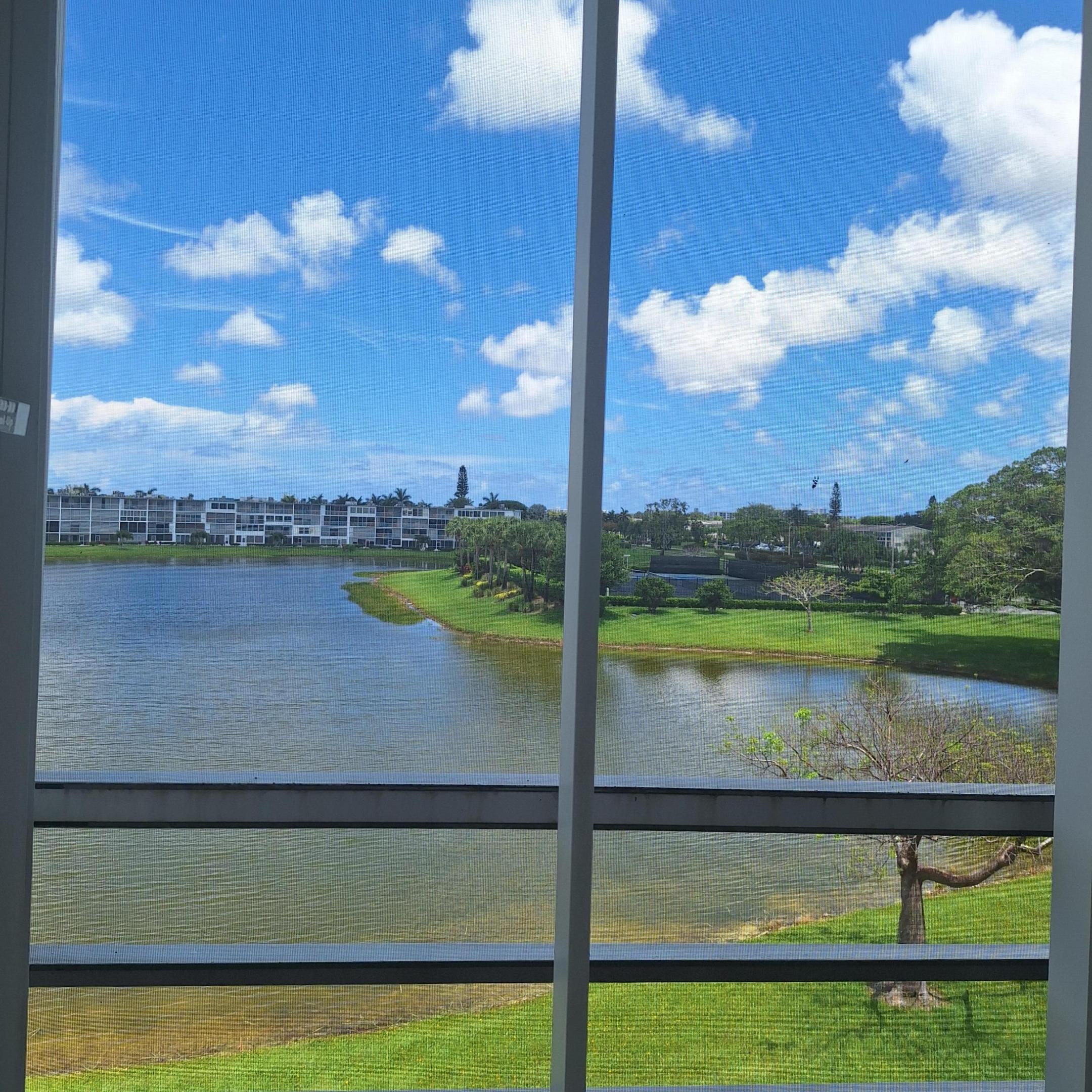 Bright spacious one-bedroom, one-and-a-half-bath condominium located in Cornwall at Century Village in Boca Raton. Freshly painted with new fans, new light fixtures and a brand new stove.  The extra spacious bedroom provides wall to wall closet space and a full bathroom directly off the bedroom.   Walking distance to the clubhouse and the houses of worship.  The screened-in  lanai presents a lovely space to relax and enjoy the spectacular water view .  Come enjoy the amazing clubhouse  with its vast array of activities and programs for this 55+ community. All measurements and descriptions are approximate and not guaranteed.