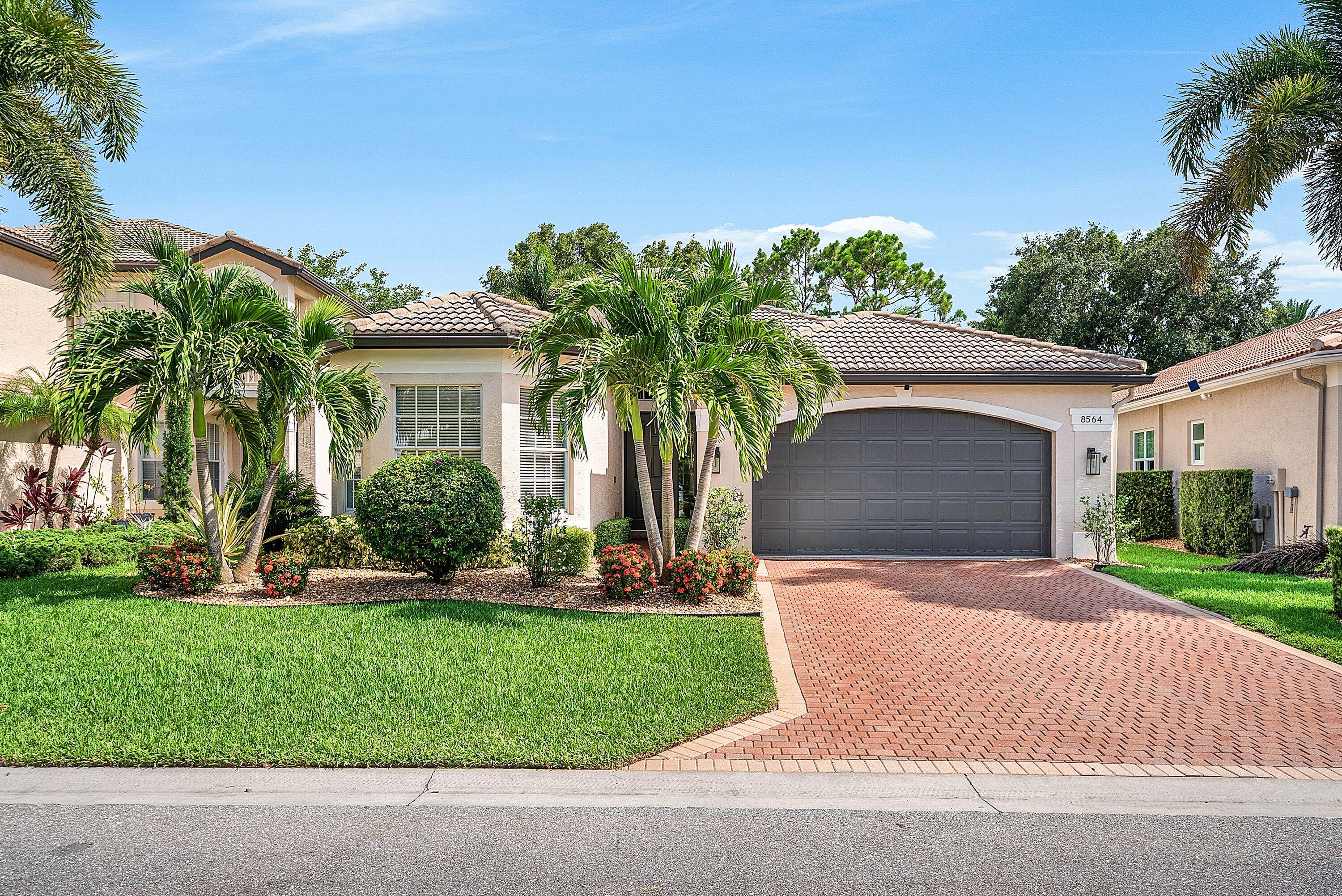 Welcome to this beautifully appointed Onyx model in the highly sought-after Canyon Lakes community. This meticulously maintained 4-bedroom, 3-bathroom home offers 2,495 square feet of thoughtfully designed living space with a desirable three-way split floor plan, soaring ceilings, and an open, airy layout all on one level.  Designed for both everyday living and entertaining, the home features a private screen-enclosed pool, spacious side yard, and numerous tasteful updates throughout. The luxurious primary bathroom has just been completely renovated, while the A/C was replaced in 2019 and the water heater in 2017, providing added peace of mind.  Residents of Canyon Lakes enjoy resort-style amenities including a heated pool and spa, two clay tennis courts, basketball court, splash pad, on-site property management, monthly food trucks, and a variety of community events that create an exceptional neighborhood atmosphere.  Ideally located within an excellent school district and just minutes from a newly developed park featuring three soccer fields, four baseball/softball fields, two sand volleyball courts, a modern playground, and a brand-new library, this home offers the perfect blend of luxury, convenience, and community living.