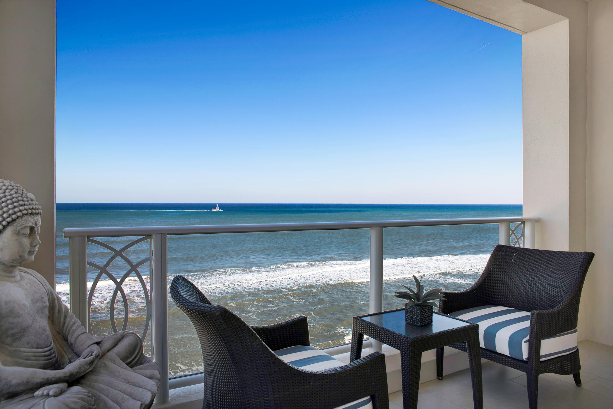 Shocking. Stunning. Neutral and Serene.
Direct Ocean highly sought after “Penthouse Home” with the preferred center tier and preferred Northeastern exposure with over 4,000 grand square feet in the Palm Beaches newest five star luxury Oceanfront condominium from Boca through Palm Beach Island. The 4001 N Ocean Building is architecturally rich and superbly constructed and located in the tony town of Gulf Stream “the” low key, unassuming - sweet spot - between Boca/Delray and Manalapan/Palm Beach offering elite five star amenities and superlative lifestyle.
This just listed Penthouse is the only property available for sale in this low density residence with only 34 opportunities enjoying top-of-the-line security with only two person access per floor and 24-hour very attentive team with Shocking. Stunning. Neutral and Serene.

Direct Ocean highly sought after "Penthouse Home" with the preferred center tier and preferred Northeastern exposure with over 4,000 grand square feet in the Palm Beaches newest five star luxury Oceanfront condominium from Boca through Palm Beach Island. The 4001 North Ocean Building is architecturally rich and superbly constructed and located in the tony town of Gulf Stream "the" low key, unassuming - sweet spot - between Boca/Delray and Manalapan/Palm Beach offering elite five star amenities and superlative lifestyle.

This just listed Penthouse is the only property available for sale in this low density residence with only 34 opportunities enjoying top-of-the-line security with only two person access per floor and 24-hour very attentive team with a 4:1 staff ratio touting elite concierge services.

The Center Penthouse spans the property from East to West and is in the most desired East tower. Move right into a home enveloped in chic design, and is neutral, light, bright, clean, crisp, open and spacious enjoying the comfort of significantly scaled rooms with high ceilings including: three bedrooms, three and a half bathrooms, a grand salon office or fourth bedroom, dining and wonderful kitchen all with impeccable finishes, important custom millwork, tracery and built-ins, as well as sophisticated marble and glass, a truly marvelous kitchen and palace like bathrooms.

Your priceless ever changing artwork is a large piece of the Atlantic with impressively-sized hurricane proof windows all gazing on an unrivaled panorama of Ocean frontage, and the sounds of the water emanating from your East, Sunrise Oceanfront Terrace with orange juice and coffee and a second terrace facing West with a Sunset cocktail hour and twinkling light City view.

Your piece of Palm Beach paradise in this perfect location and home is "the" out of the ordinary opportunity and will not last.