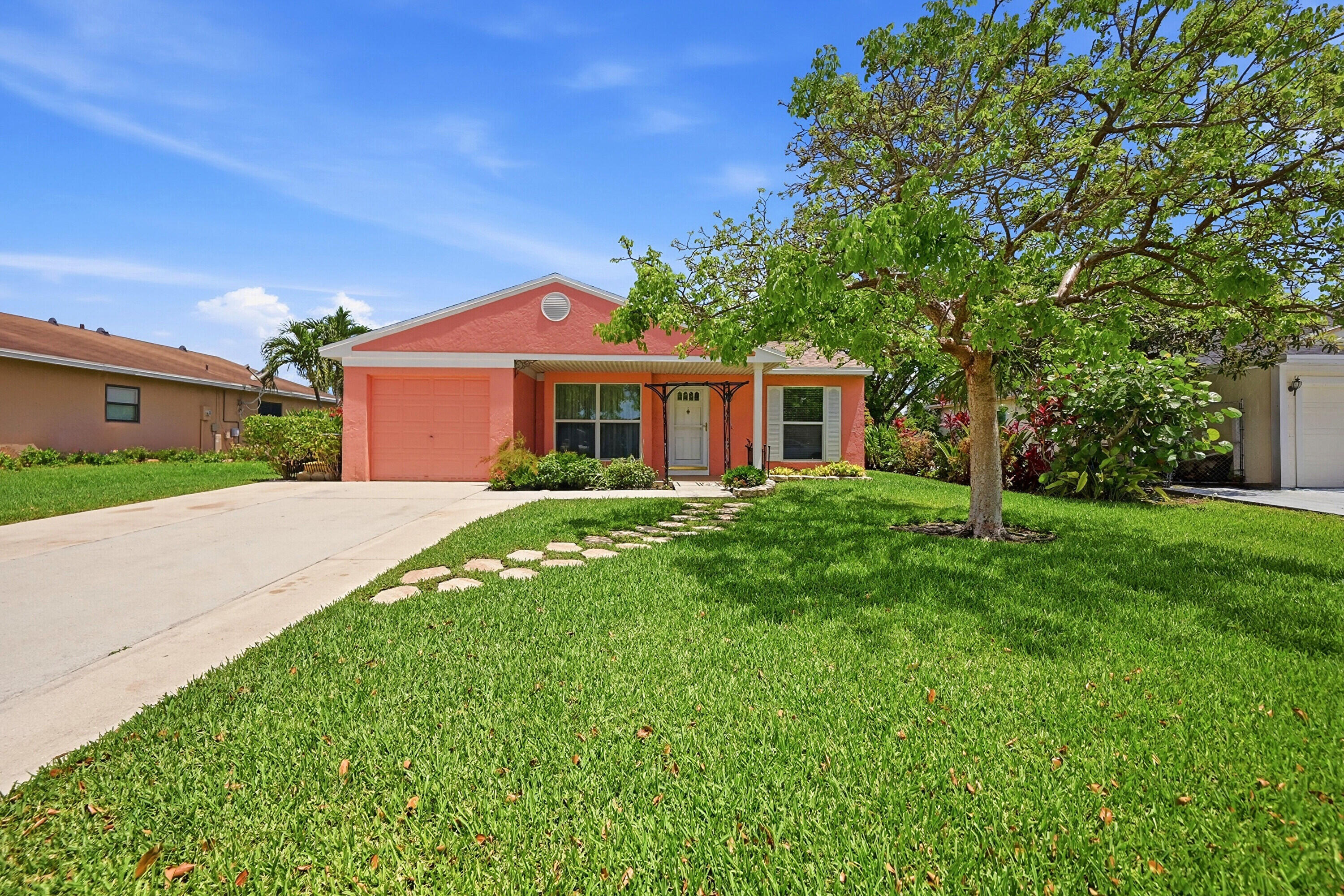 Lake Front, Single Family home, that is truly a cream puff property.  This lovely home with stunning lake views, walking paths and fenced yard not only boasts a covered, screened patio but also an open patio.  A true 3 bed/2 bath updated home that front to back, side to side, has been upgraded.  2 Ensuites, Impact Windows, New roof 2025, A/C 2026, Hot Water Heater 2022 and Re-piping Hot and Cold water lines 2022.  Tastefully updated Kitchen w/Stainless appliances, GE Profile 2023, opens to living area with Vaulted Ceiling. Updated Master bath has a frameless step in shower and 2nd, updated, bathroom can be accessed from a bedroom or hallway.   Community amenities, $122.00/month, include common area maintenance, pool, tennis & pickleball. Time to move?  Time to see this home.