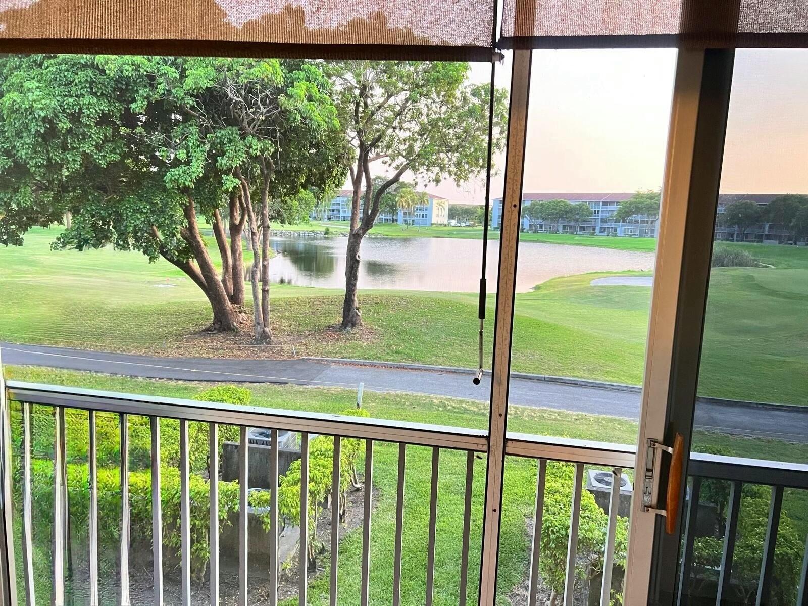 An unobstructed panoramic golf and lake view! Bring your client to see this beautiful 1 bedroom 1.5 bath Condo. Suturing a fully upgraded kitchen. The space has been meticulously upgraded with exquisite modern white cabinets. Sleek granite countertops with a contemporary stone design and recessed lighting which dramatically improve the visual appeal of the entire kitchen area. Stainless steel appliances. The bedroom features custome made closet organizers. The bathroom has been tastefully upgraded with a step in shower and glass shower door creating a clean and modern feel. Additional highlights include hurricane shutters and impact patio glass door.