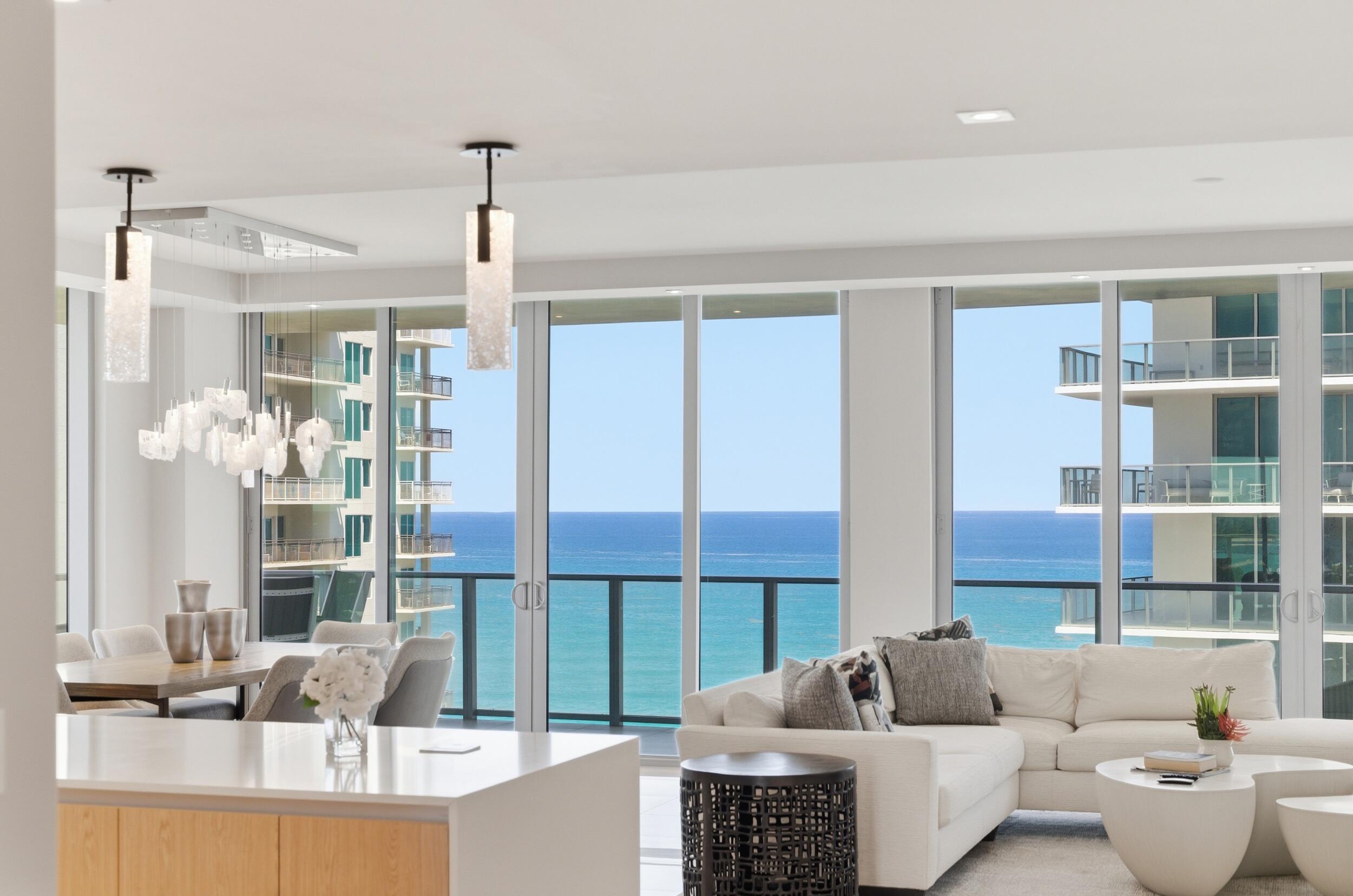 Why choose between an ocean or intracoastal view when you can have both? This 12th floor corner residence offers views of the Atlantic in the living space, and views of the intracoastal in the sleeping quarters via floor-to-ceiling windows. Boasting 2,525 interior SF, and 900 SF of wrap-around terrace space, this 2 bedroom 2.5 bathroom residence has a den that can be utilized as a third bedroom. Located in the Peace tower, this residence has the best of both worlds - the privacy of a residential bldg, while being steps away from resort amenities, including a 100,000+ sq ft spa & wellness facility, resort style pool & four on-site restaurants. Investor friendly - nightly rentals allowed.
