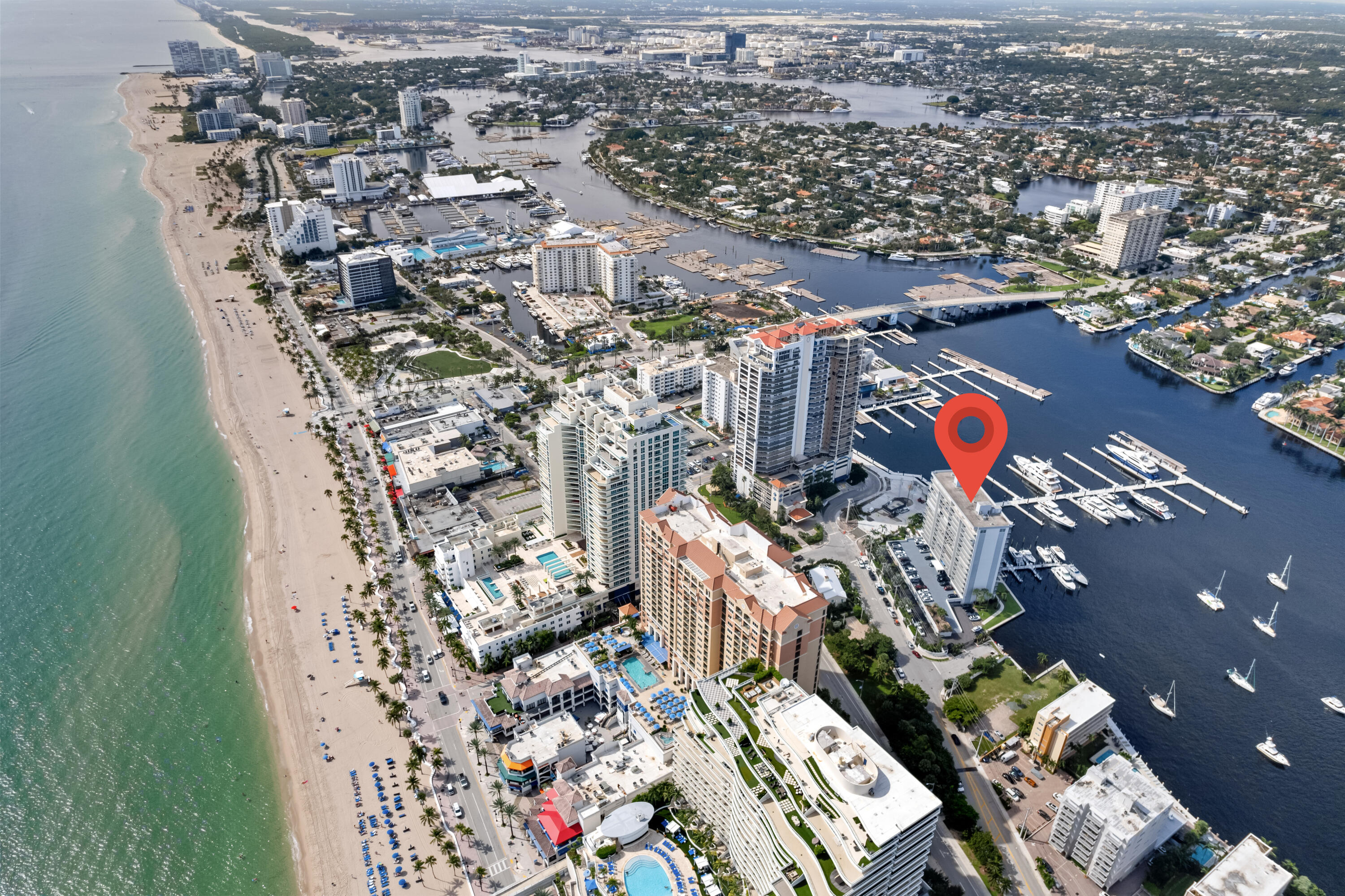 Location! Location! Location! This Luxury Home is located directly on the Intercoastal Water Way! Only One block off the world Famous Las Oals Blvd! Steps to the Pristine Sands of Fort Lauderdale Beach!  Enjoy breathtaking views of the Intercoastal Waterway as well as Ocean views from your very own private balcony. Rarely available End unit with stunning sunset and marina views! Yachtsmen and boaters will really appreciate the association owned deep water private marina for vessels up to 90ft! No Fixed Bridges! No Wake Zone!  The Portofino is a Relaxed complex with resort style amenities! Live the life you deserve in paradise!