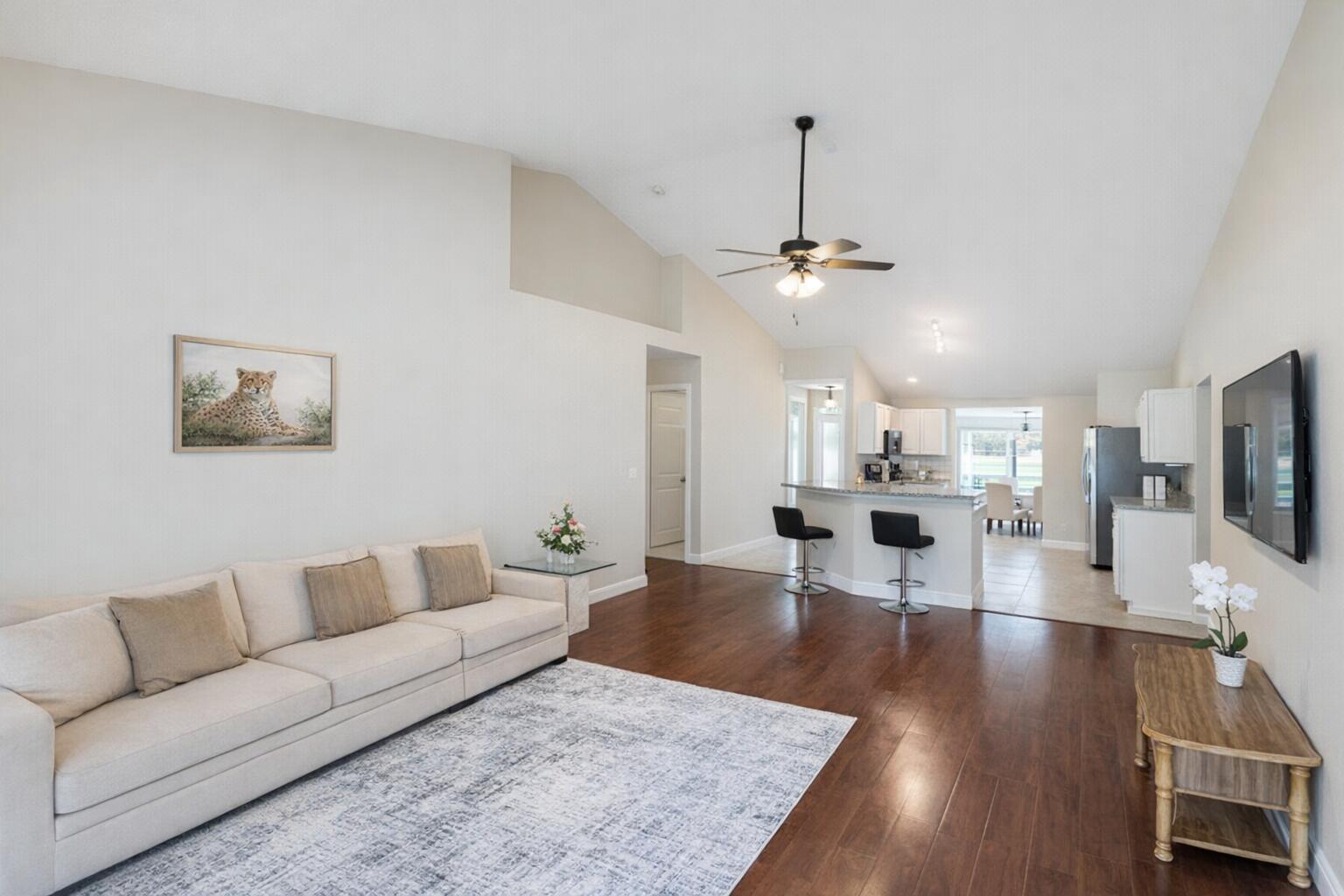 Discover the space and comfort you've been looking for in this 4 bedroom, 3 bath CBS home with a large den that can easily serve as a 5th bedroom or office. Featuring dual living rooms, a formal dining area, and a split floor plan, this home offers flexibility for families, guests, or multigenerational living. The roof was replaced in 2022, and the fully fenced backyard includes fruit trees and plenty of room for outdoor entertaining. Located in a quiet, desirable area of Port St. Lucie with easy access to shopping, schools, and major roadways. Recently price improved and ready for its next owner — schedule your showing today!