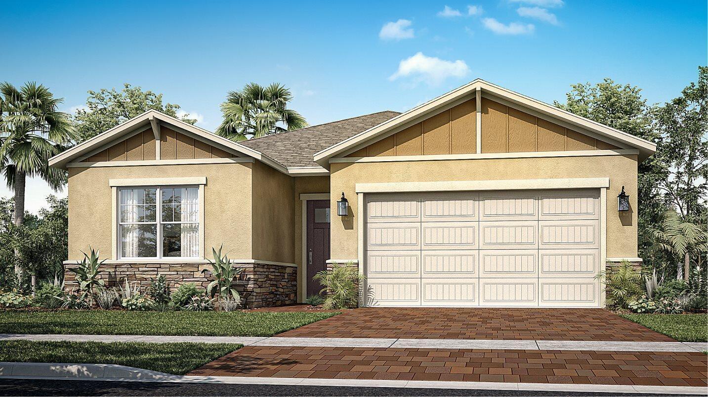 Exclusive to active adults 55+ and better, this single-story home's open design gives it a modern flare. The Great Room and dining room lead to a covered patio perfect for indoor-outdoor living, while the kitchen is designed for ease of use and comes with a center island for increased counter space. The expansive owner's suite, which includes a private bathroom, has convenient access to the rest of the home. A versatile den, two secondary bedrooms and a two-car garage complete the layout.  Prices, dimensions and features may vary and are subject to change. Photos are for illustrative purposes only.