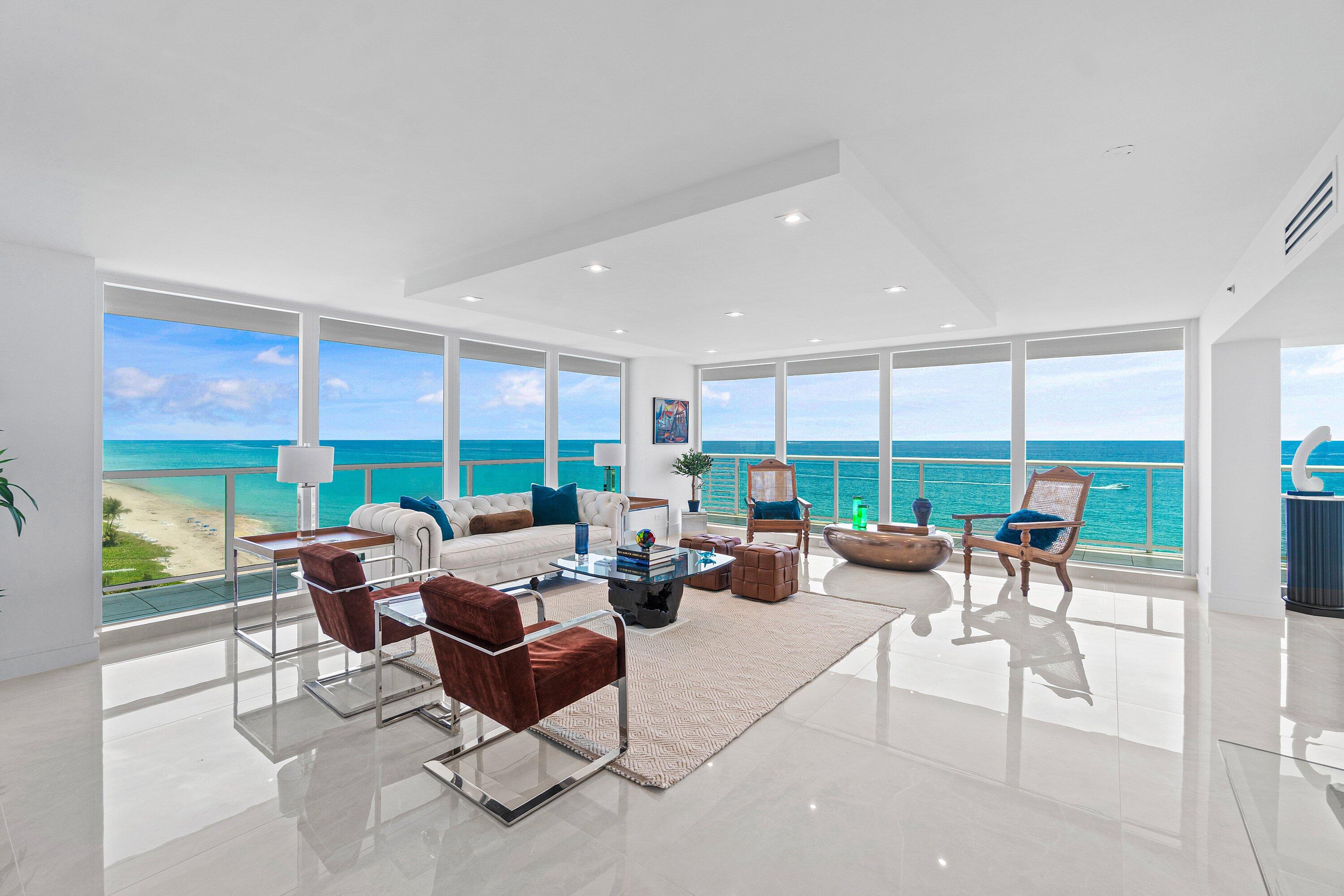 Exceptional offering. Luxurious High Floor Renovated Condo at Prestigious Villa Nova in Highland Beach. Half Floor unit with Private Elevator Landing. North, East & West Direct Ocean to Intracoastal Views. Private Poolside Cabana, 2 Parking Spaces (#16 / #N30) & 2 AC Storage Units (#14 / #17) included in the sale of 12N. Villa Nova is a boutique condominium on the sand in Highland Beach. 24H Doorman, Gym, Club Room, BBQ, New Pool Deck. Centrally located between Boca Raton & Delray Beach. See Floor Plan.
