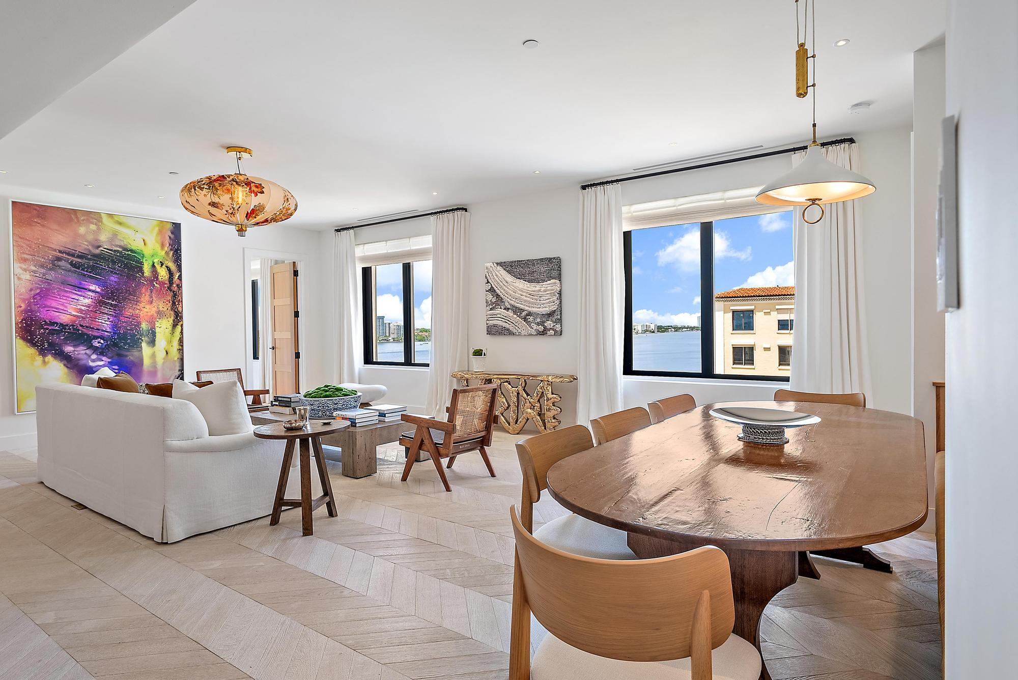 Residence 712 at the Palm Beach Biltmore is a newly gut renovated residence of the highest caliber. offering 2 bedrooms, 2.5 bathrooms, and nearly 2,000 square feet of living space with sweeping views of the Intracoastal. Featuring custom wood flooring and high ceilings, this residence boasts  a thoughtfully designed split-bedroom floor plan that blends open living, dining, and kitchen areas. A beautiful built-in dining space includes a custom banquette with seating for eight, perfect for hosting gatherings. The chef's kitchen is outfitted with Wolf appliances, custom cabinetry, and a built-in bar with a wine refrigerator. Both bedrooms are graciously sized and feature custom en-suite baths with separate soaking tubs and glass-enclosed showers, creating a private, spa-like retreat. A discreet laundry area offers additional convenience.

The Palm Beach Biltmore has recently completed a full renovation and offers an extensive list of amenities, including a private oceanfront restaurant and beach club, staffed concierge services, car service, a lakefront dock, an Olympic-sized pool, tennis courts, and a fully equipped fitness center with Pilates equipment and infrared saunas. The building is pet-friendly.