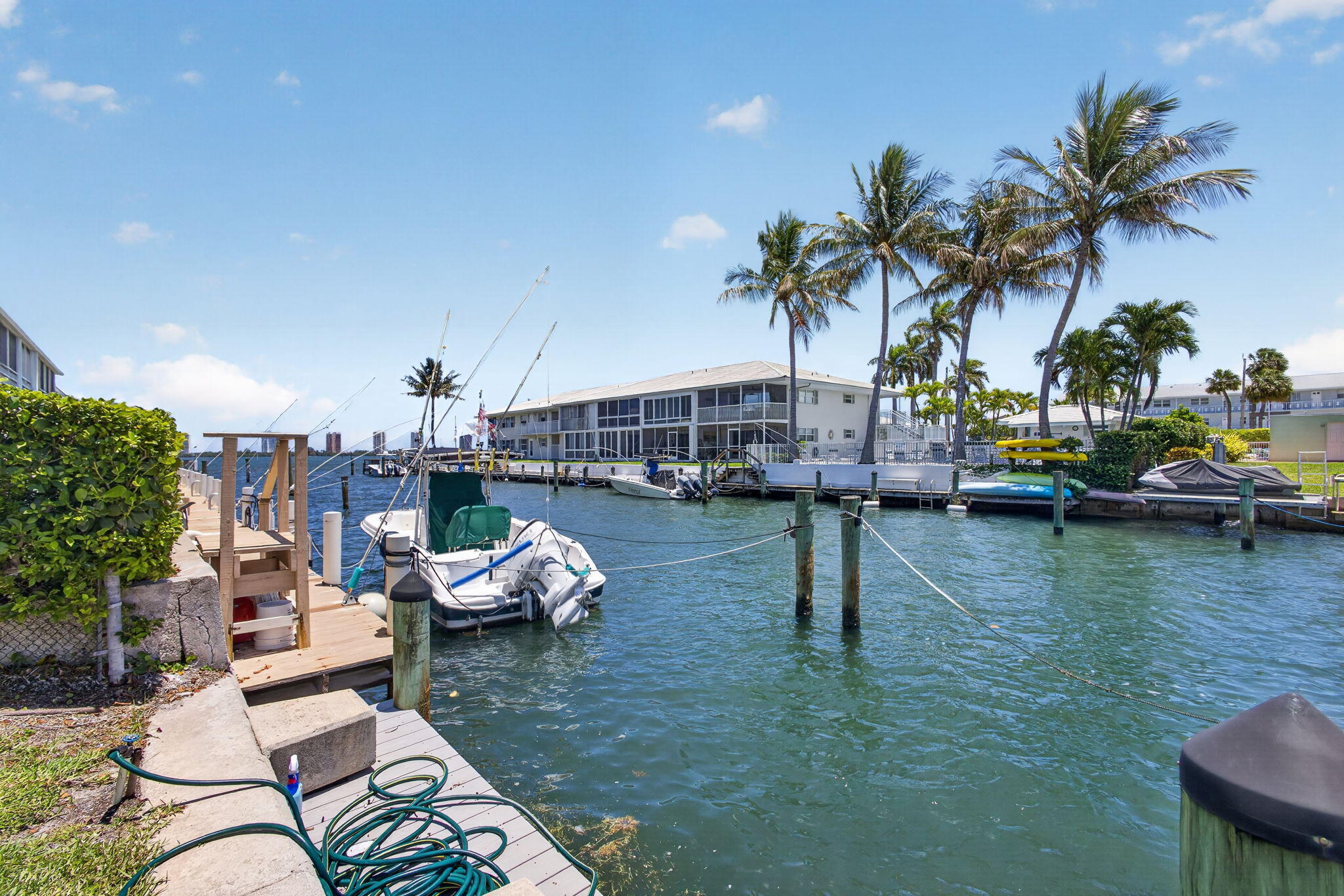 Welcome to North Palm Beach on the water.  Enjoy this updated, beautiful 2/2 on the water with beautiful views and easy intercoastal access. Relax by the waterfront or fish from the community dock.   This unit is 15 minutes from Juno Beach and Jupiter Beach.  Excellent shopping close by, PGA Mall, Costco, Publix, etc.   Quiet, lovely community, pool located next to water.  There is assigned parking and plenty of guest parking.  The unit is in move in condition. All kitchen appliances and washer and dryer are brand new.  Washer and dryer in unit.  The boat slips are available for rent, there is currently a waiting list. This is an easy to show unit, providing comfort and excellent location.