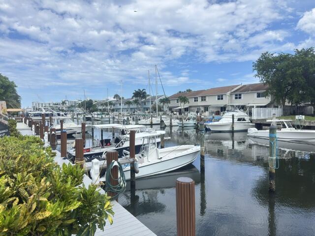 CALLING ALL BOAT OWNERS! Boat dockage available up to 32'@$150 per month paid quarterly. There's currently no waiting list. EASY OCEAN ACCESS **NO FIXED BRIDGES** 2019 Renovations on this 2 bedroom/2 bathrooms 2nd floor unit featuring the removal of the kitchen wall making this an open floor plan, updated baths, Impact windows, 28 units share this friendly and well-maintained complex.  Security cameras, 2 BBQ areas. Beautiful pool facing the canal and boat docks. Relax and enjoy the Florida lifestyle. Centrally located just East of Federal Highway and close to the beach, Pompano Beach Pier, restaurants, shopping, cinemas and supermarkets. You are only 25 minutes to FLL airport. No lease 1st year, No pets.  Low maintenance at $1763 a quarter!