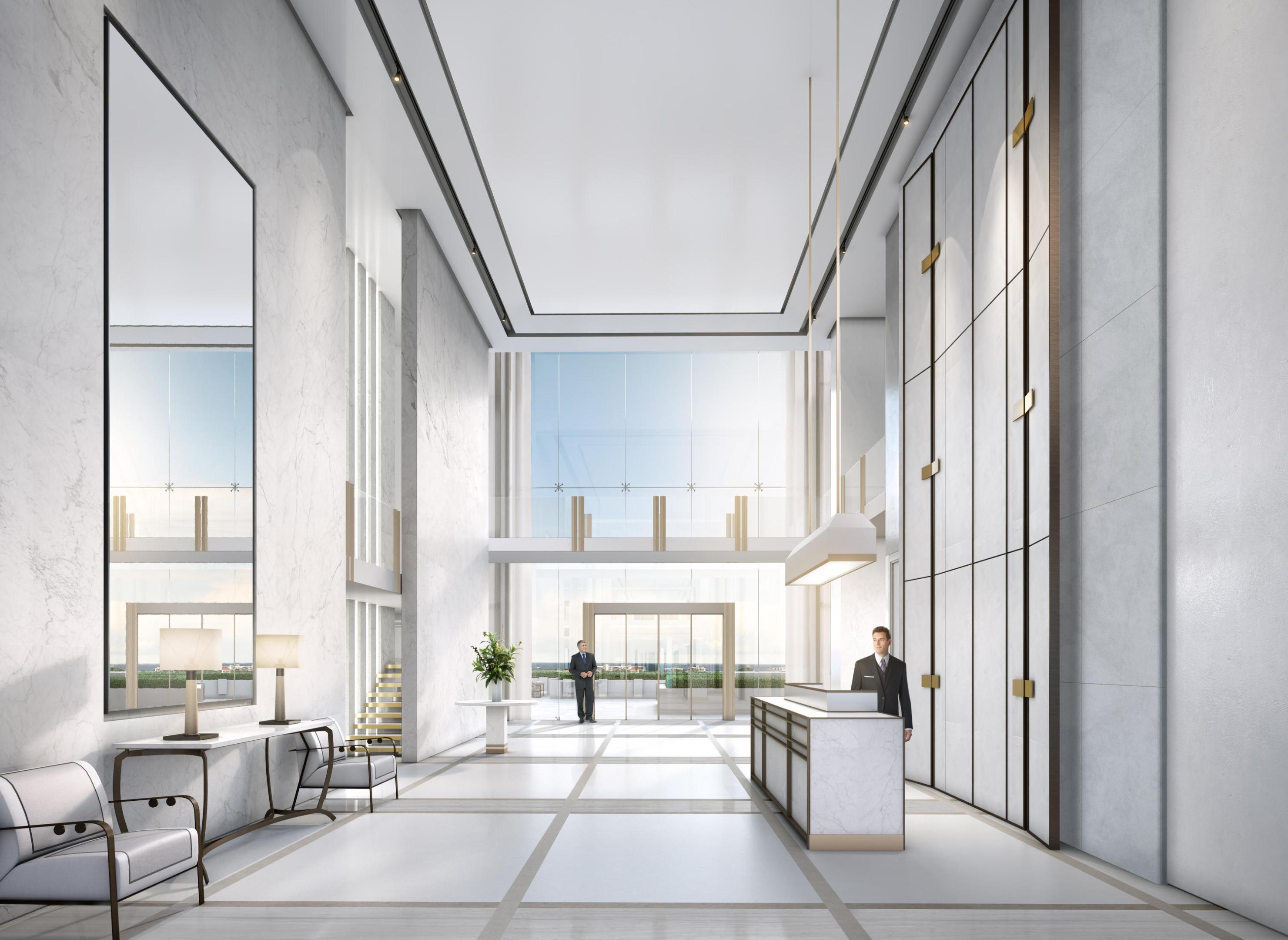Iconic 25-story new development with unobstructed ocean/Intracoastal views steps from Palm Beach. Flow-through residences offer dramatic ceiling heights, floor-to-ceiling glass, expansive balconies. Amenities include pools, salon, spa, gym, valet.