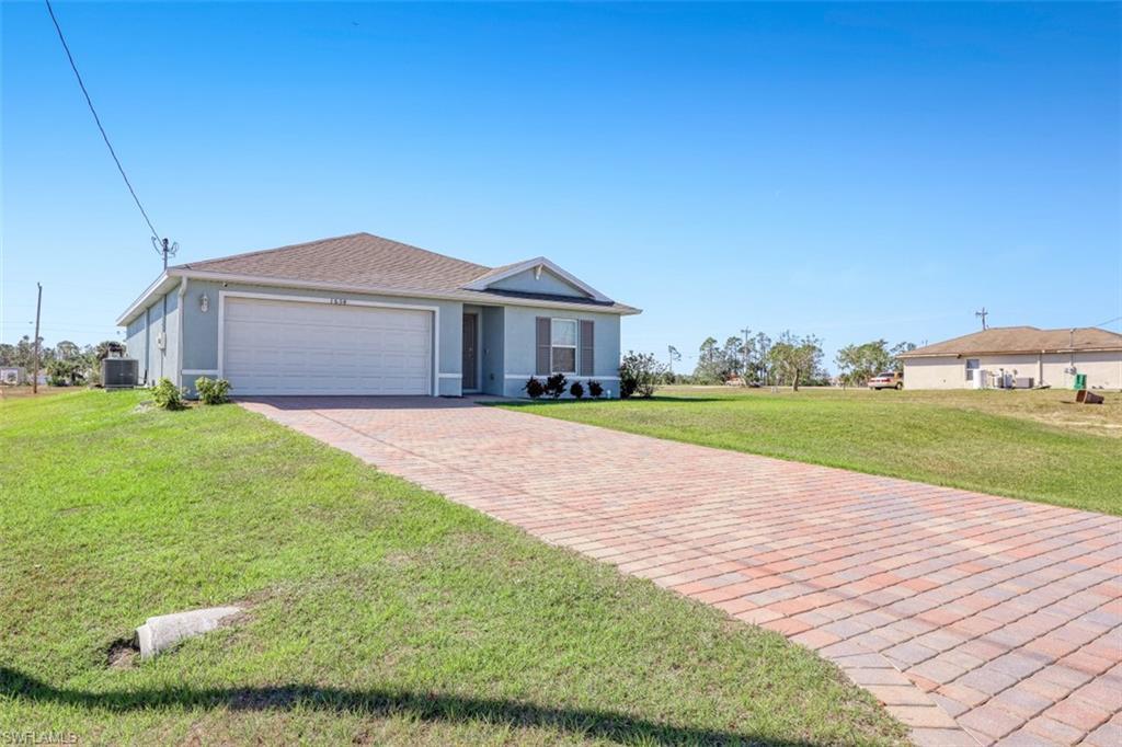 A beautiful and well-maintained home (2020), 3bed/2bath, 2 garage Espace with paved driveway, located in .23 acre, situated on a quarter acre lot, in a very nice area, close to SWFL beaches, 1378 sq ft of airconditioned living space. Built in 2020, this home is served by well water and septic tank, the owner has installed a new reverse osmosis system to maximize water quality, while the remaining components including the roof, water heater and air conditioning system data back to the year the house was built. buyer and agent buyer do the diligence; all information is from thirty part.