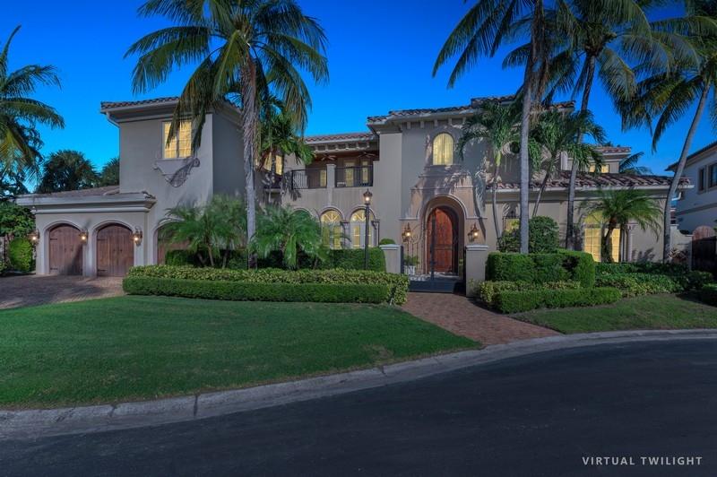Situated on a cul-de-sac in Prestige super secured gated community ''The Sanctuary''. Gated Entry with armed security patrols throughout including waterways and Marina. This 8,205 of Living Sq ft. Casual elegance exude throughout this unparalleled waterfront Estates. . VIP Suite on the  1st floor, can be used as a master. 6 Bedrooms + Theater +Office And a Workout Room.   European resort style pool spa patio overlooking the private and Serene Sanctuary.