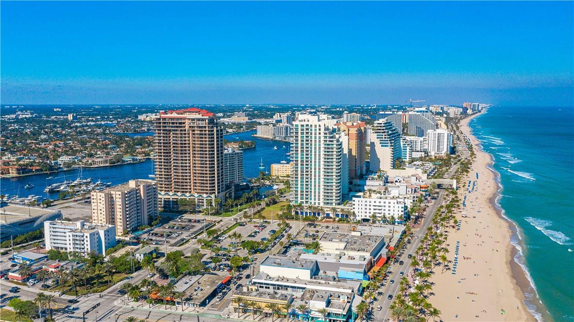 This is a WOW! Fabulous residence situated on the highly desirable NW corner of a luxurious Jackson Tower with amazing views of the city, Intracoastal waterway, beautiful sunsets & NEW Luxury Las Olas Marina(under Construction). As you step out the elevator into a private foyer, you'll be greeted with an open floorplan that seamlessly blends the kitchen, dining & living areas,floor-to-ceiling windows providing an abundance of natural light & stunning views. This luxurious condominium boasts an oversized 485SF terrace providing a serene outdoor space to relax,enjoy the beautiful Florida weather & watch the boats pass by. Located in the heart of Ft Lauderdale Bch, Jackson Tower is just a block away from some of the best restaurants,shops & entertainment. Electric car & pet friendly building.