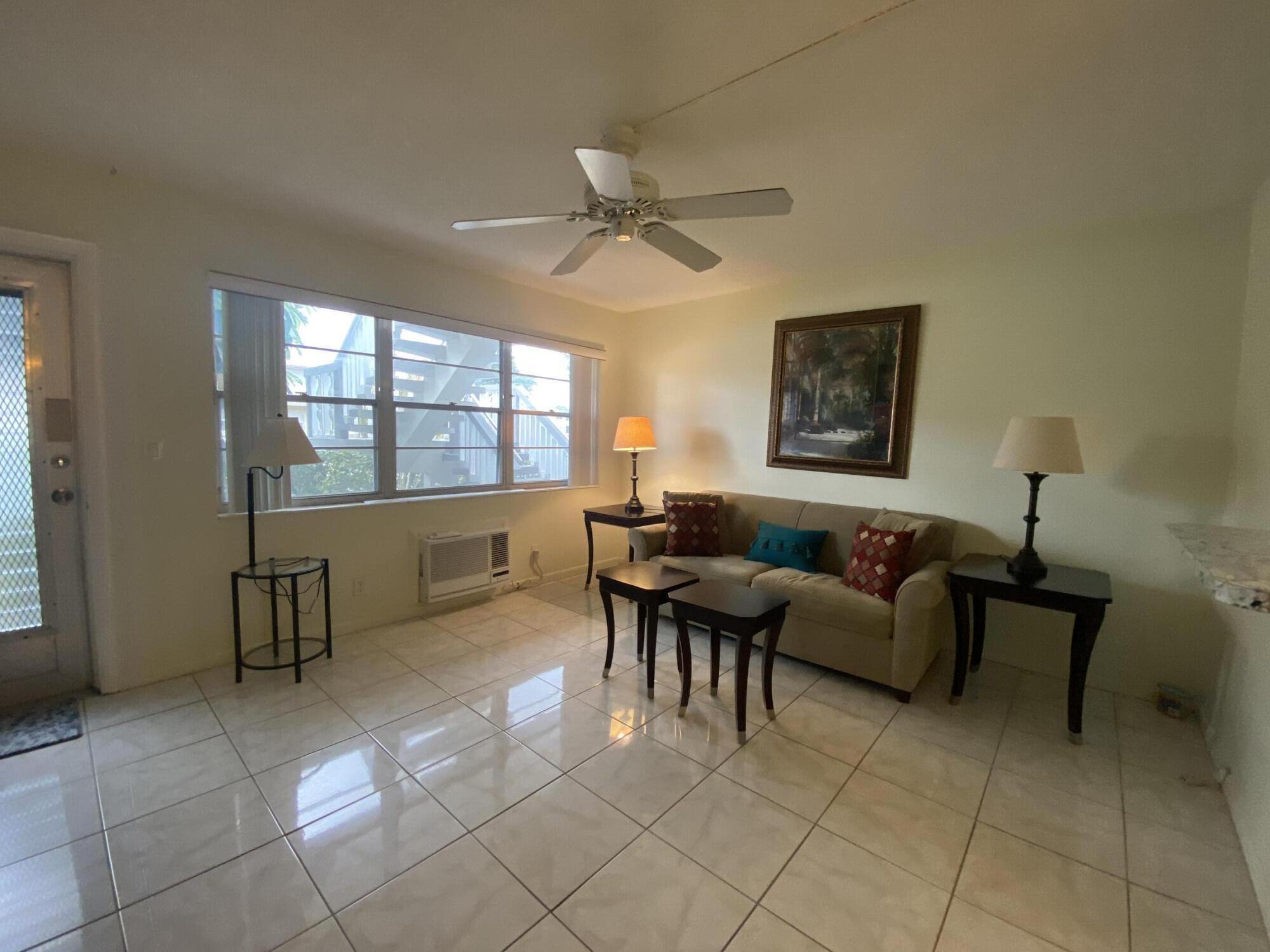 For rent in a 55 plus retirement community a 1 BD, 1 BA condo located on the first floor. Condo rented furnished. It features a new kitchen, updated bath, beautiful floors, lanai. Parking outside front door. Century Village amenities awaits you for your enjoyment. To qualify need good credit and income verification.