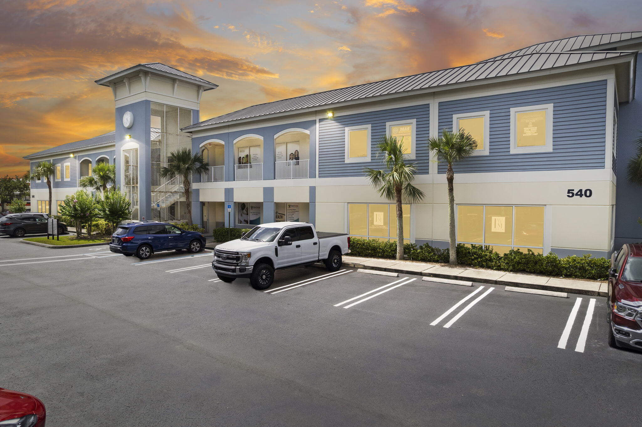 Move-in ready professional office space, freshly painted and super clean. Walk into a separate reception / welcome area. Equipped with cozy kitchen with fridge and sink, 4 offices and a large open flex space. Great location and visible from the road with custom signage allowed. Attractive building with plenty of parking, just off St Lucie W Blvd and I-95 near the Mets Stadium. These are rarely available for purchase. Great investment for an on-site user or lease out to a tenant. Office, medical, IT, media, podcast, all professional uses. Call anytime to see.