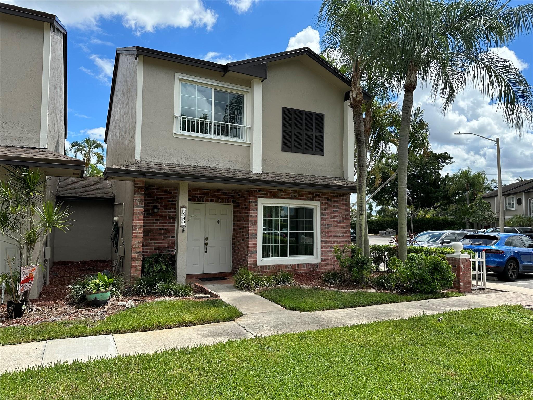 Here's that rehab project you were looking for. An end unit w/impact windows & 8-yr old A/C, privacy fenced back patio.  Your assigned parking spot #152 is steps from your front door. The living room popcorn ceiling is peeling off because of an active bathroom leak above. Yes the flooring, kitchen cabinets & bathrooms are original. The appliances aren't original but they are older. Large storage room off the back patio has newer Wtr Htr. Could be a nice rental property or a townhome worth close to $400,000. Short walk to the pool.  5 minutes from entry to Sawgrass Expressway.  N on 120th is the Sunrise Athletic Complex: indoor Pickleball & basketball, outdoor covered basketball, tennis & greenspace. And Welleby Park is closeby with dog park, shaded tot lots, kids pool & party pavilions.