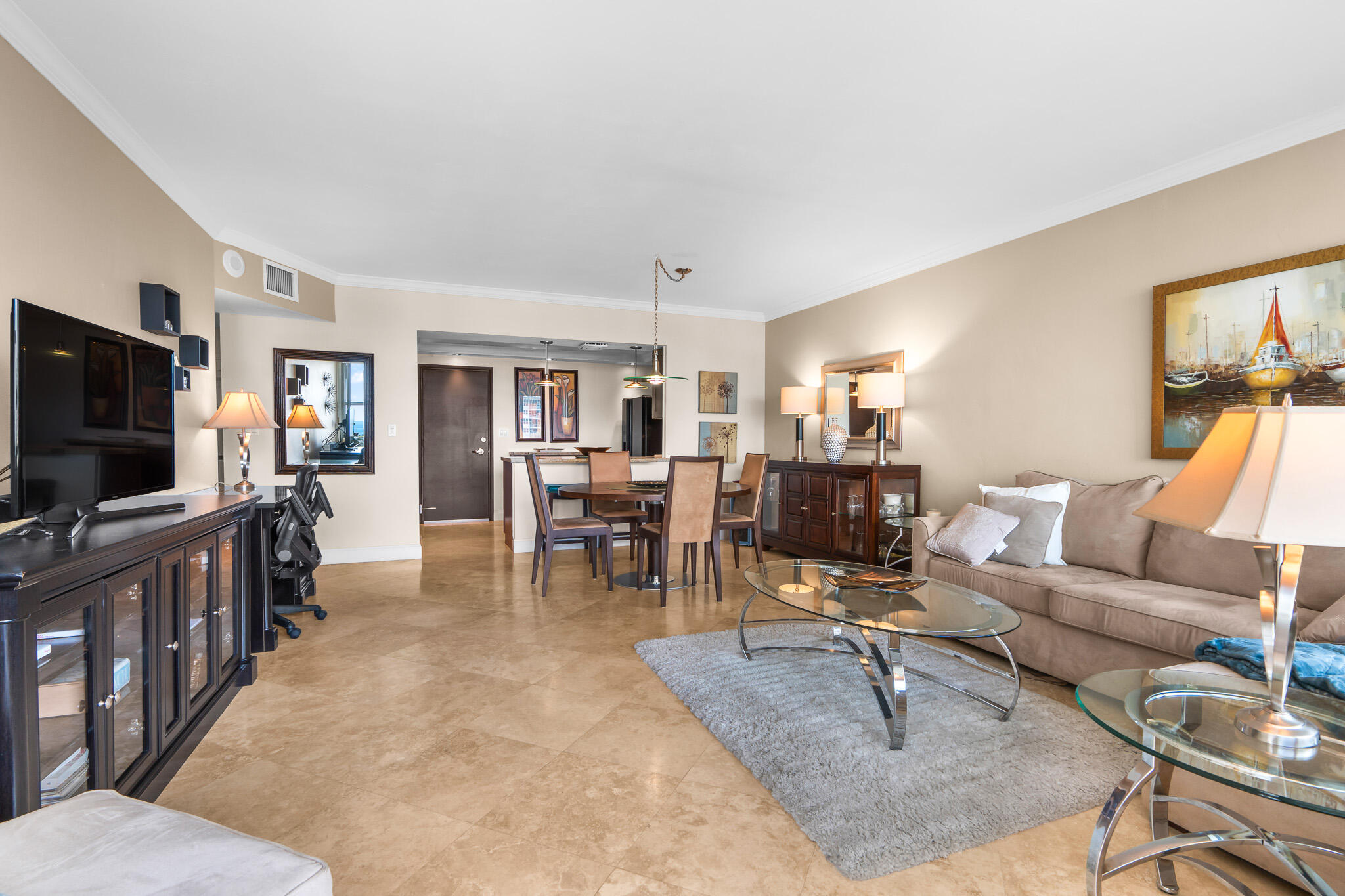 Welcome to Coral Ridge Towers North apartment 1417. This completely remodeled apartment has one bedroom and one bathroom. Ceramic tile laid in a diamond pattern throughout ties the space together. The open kitchen has granite and stainless steel appliances. The beautiful bathroom has a step-in showerand frameless glass. This 55+ Co-Op community located on the barrier island has shopping, grocery stores and restaurants close by. Coral Ridge Towers North offers amenities including a heated pool, gym, library, outdoor barbecue, new clubhouse, deck and more. Coral Ridge Towers North is a financially stable community with fully-funded reserves. No pets. $61,488 income requirement, 10% Escrow, and 2 years of tax returns.