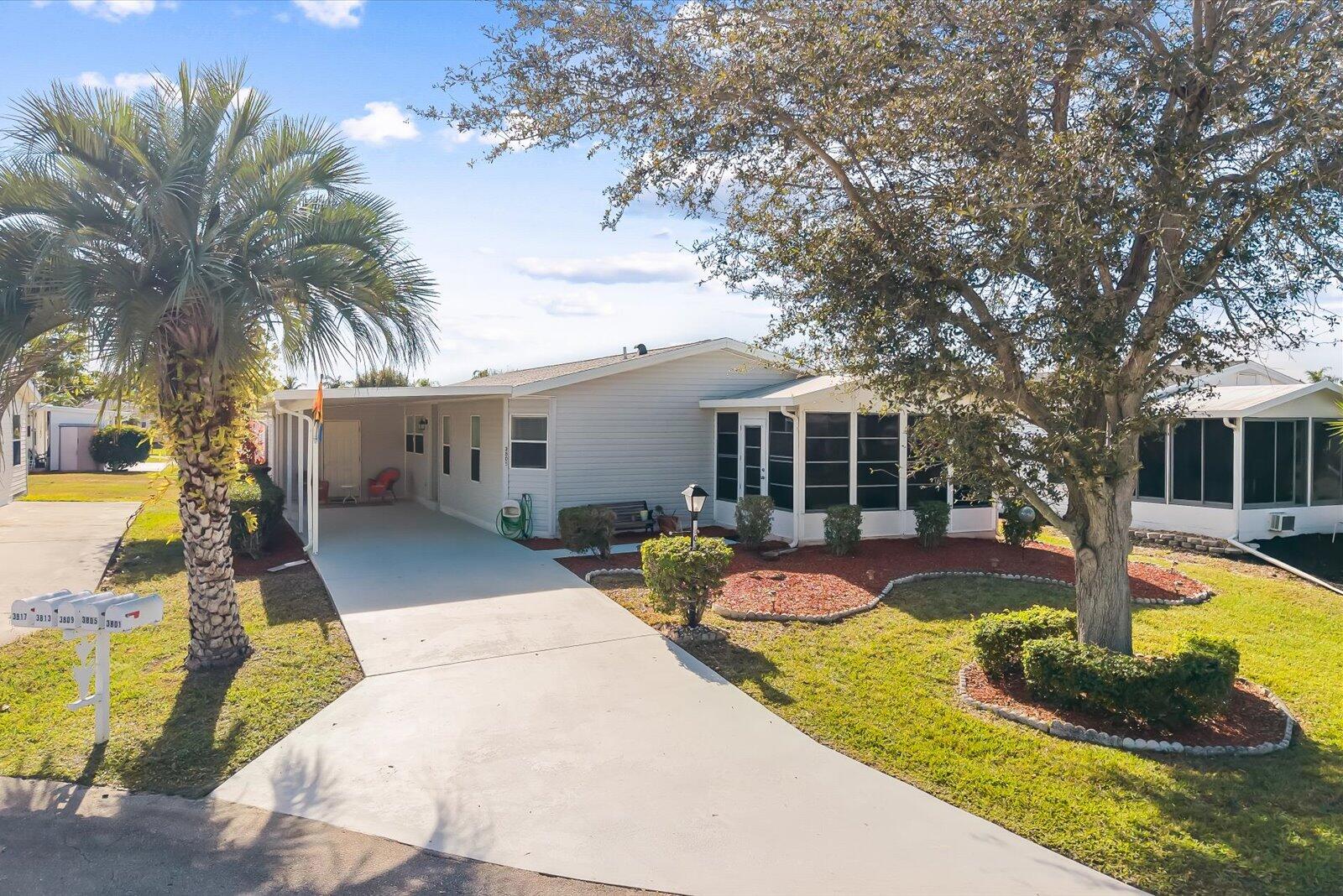 Welcome to your happy place in the fun-filled Savanna Club 55+ community! Tucked away on a quiet cul-de-sac, this partially furnished 3 BR, 2BA home offers the perfect blend of comfort and carefree Florida living. Enjoy a split floor plan with eat-in kitchen, formal DR, enclosed lanai, 2019 roof and 2017 A/C. You're just a minute's walk to the action—2 clubhouses, restaurant, 3 sparkling pools, 3 fitness centers, and endless activities are practically at your doorstep. Whether you're looking for a full-time retreat or a sunny seasonal escape, this home delivers sunshine, convenience, and the vibrant lifestyle Savanna Club is famous for. Come for the weather—stay for the fun! All measurements approximate, buyer to verify. Land Lease