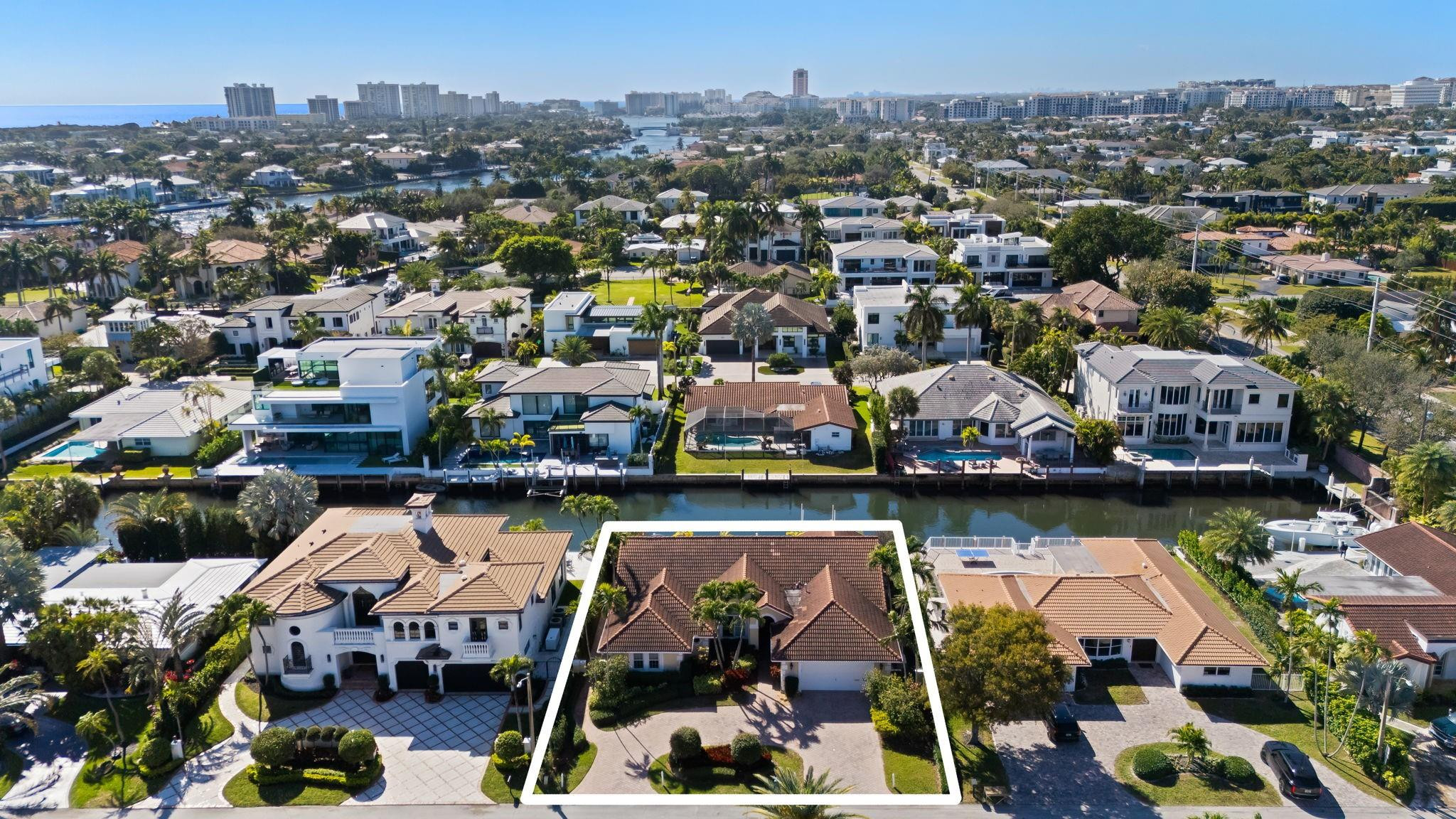 An exceptional opportunity located in Boca Raton's coveted Golden Harbour community awaits.  This extremely rare offering presents unmatched potential in an irreplaceable location boasting 85' feet of direct deep-water frontage and desirable south exposure.  Golden Harbour is East Boca Raton's premier waterfront neighborhood.  Enjoy easy access to South Florida's most exclusive amenities, including beaches, golf courses, Lake Boca, Red Reef Park and the world-renowned Boca Raton Resort & Beach Club.  Walkability to Mizner Park and Royal Palm Place offer additional fine dining and upscale shopping.  Build a custom dream estate expanding 7000+ square feet or develop a spec home surrounded by ultra luxury residences in this prestigious enclave.