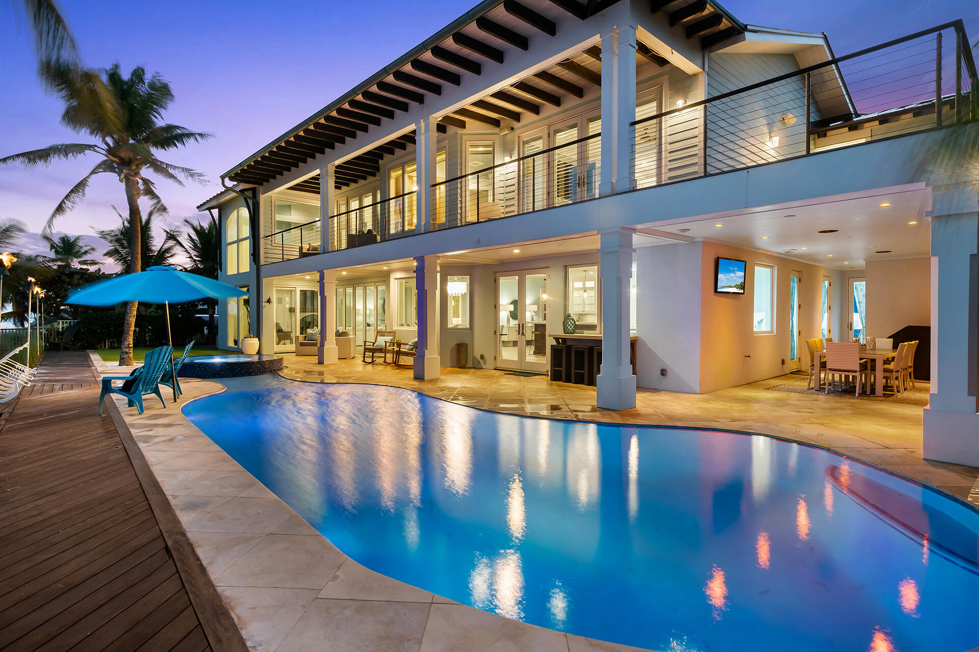 Taking Back-up Offers... The last 100+ft of tranquil panoramic ocean front views for less than $25MM in Ultra-Exclusive Highland Beach! VERY PRIVATE! No HOA Rules! No 0' Lot Line! No High Fees! Gate can be Approved! Come to a truly resort destination - Your Family's Home! 
Totally remodeled in 2015. 8,548 total sqft. Minutes to Private Airport. Striking cherry staircase to owner's suite with his/her custom built-ins, spa-like steam shower and deep copper soaking tub w' ocean view. Open floor plan, vaulted ceilings, gas fireplace, natural surfaces, impact glass everywhere, NANO doors - great for entertaining. Resort-like gas heated saltwater pool with infinity-edge spa. LED lighting creates a vacation lifestyle ambiance at your beach! 
Shown by appt only to qualified buyers w\proof of fun Panoramic views from decks of 100' of your own private ocean front beach or your personal putting green. Custom designed garage leads to rear stairs for a private entrance to 37x23 mother-in-law suite with built-in fridge and bar.  

Custom wide hickory planked floors, 5 bedrooms, 5 baths, 33x18 Man Cave/game/movie room, wet bar with refrigerated drawers, fire pole from 3rd to 2nd floor, 6 x 9 steel walled secure closet, open floor plan flows from living room with gas fire place and vaulted ceiling to natural gas powered kitchen with wine fridge. 

Property grandfathered-in to 'no new construction' setbacks and is surrounded by 14 gas Tiki torches and a 3 car garage & driveway can hold up to 11 cars. Exclusive side stair to private beach for invited guests. 

Feel safe and secure with complete Marvin hurricane windows and doors. Easy to open 12' wide patio Nano door - experience living at a resort destination every day! Over 43' of panoramic glass on main floor of direct ocean view.

Decks also include on-beach massive locker for paddle boards, kayaks, chairs, etc. Spend time doing what you want, not wasting it carrying heavy chairs or boards - just slide in or out right next to water and shower. 

Isolation in peace and harmony with private beach/backyard - catching rays or swimming in the ocean or pool - why compromise? - you've earned it! Enjoy life - Live it!  
Got a conference call? - zoom into the office located 100 feet from the ocean you were just walking in - what does everyone else do during isolation? Have it delivered and relax. 
Have food delivered to your front door for a BBQ while watching dolphins in your back yard. 

100' of ocean front in unique sunset key resort vibe. 
Easy living in comfort with Highland Beach decadence and benefits (exclusive Highland Beach Fire and Police  0.5m) Paradise-vibe located within minutes of private airport, luxe shopping & more. 

Additional features include: 
4 New AC Units, 
Updated technology throughout the home - Sonos, 
Generator ready - wired at the outside panel for plug & play, 
New Electrical Panels, 
Thermador Fridge & Gas Stove, 
Bosch Dishwasher, 
Kitchen has two sinks, 
California Closets, 
California Shutters, 
Crown Molding, 
Gas Instant Hot Water, also at outdoor shower, 
Quartz Kitchen Counters, 
Cabana Bath to pool area, 
Laundry / Mud Room accessible from pool area, 
Pool completely retiled & resurfaced last year, 
Water plumbed to the beach to wash toys, kids, dogs, etc., 
LG Washer / Dryer downstairs, 
GE Washer / Dryer upstairs, 
Copper Gutters running down from Metal Roof (40+ year life), 
Executive Putting Green with Astro turf grass,  
Wired for TV on covered porch outside the kitchen, 
Wired for electric shade in Living Room, 
No maintenance Brazilian IPE wood decks - front & back of home, 
Walnut Custom Banister upstairs, 
1000's of square feet of Brazilian IPE hardwood spanning 4 decks, 
Safe Room with metal slats wall,  
4 ensuites, 
His & Her Walnut Vanities, shelving & sinks in Primary.  
Much of the home can be run from a cell phone app - security, pool, spa, AC and more..., 
His & Her Walnut Custom Closets with shelves, drawers, 
Security with Ring Camera and Private System Management, 
Leave your toothbrush, bring a paddleboard...
